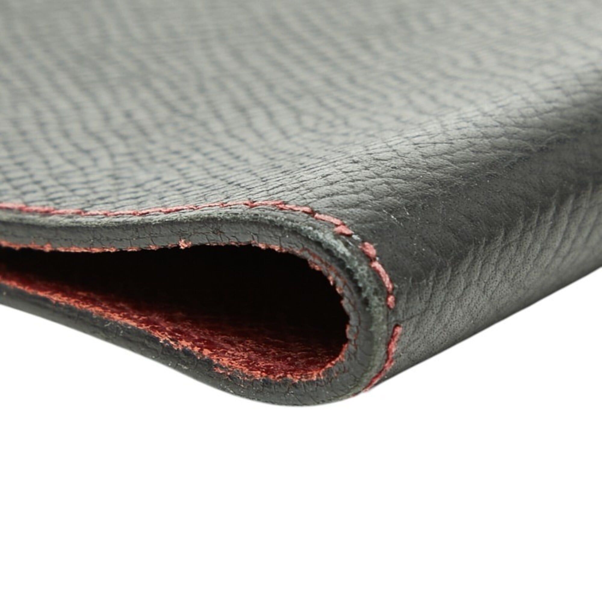 Hermes Hermes Agenda Vision Notebook Cover, Black and Red, Courchevel Leather, Women's Size ONE SIZE - 5 Thumbnail