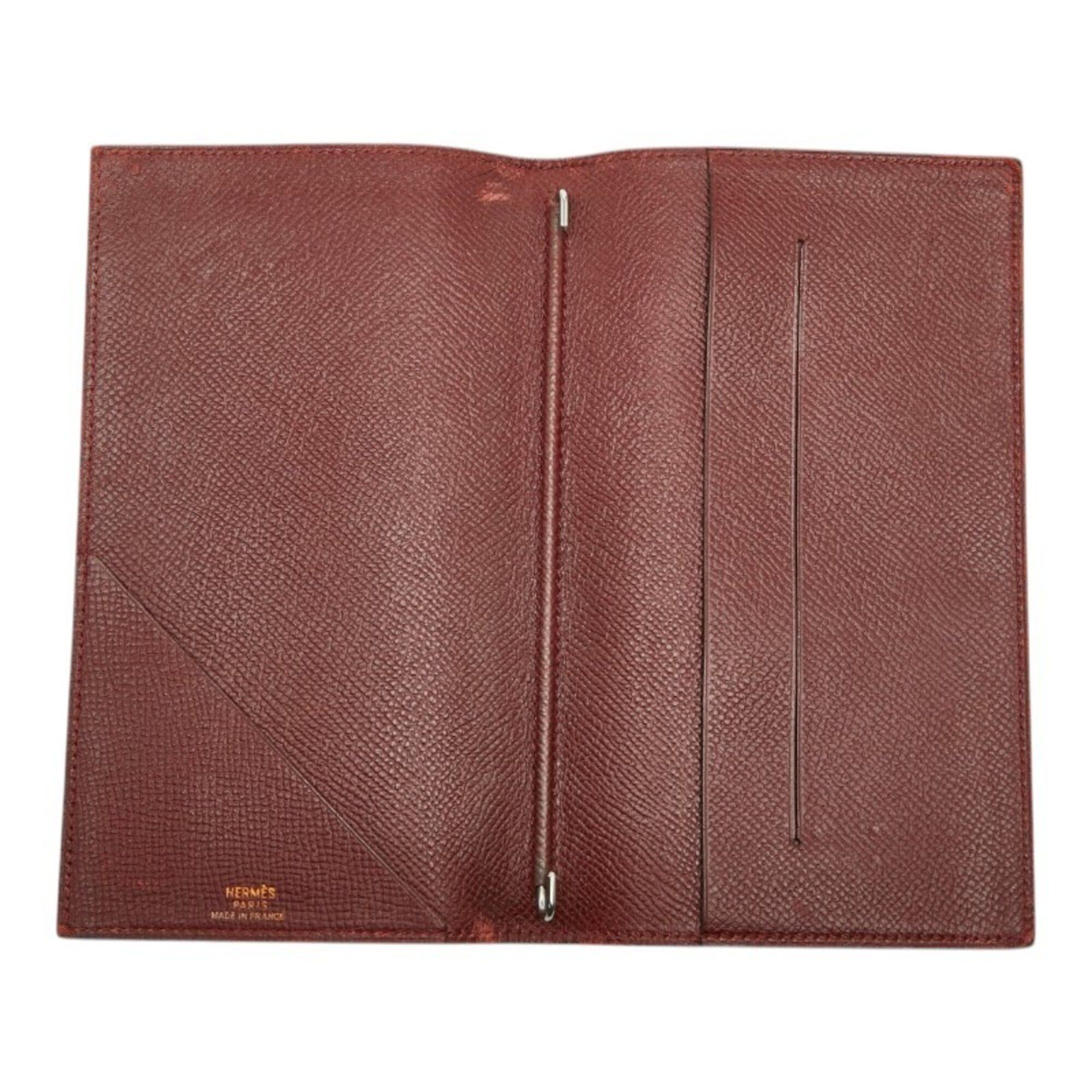 Hermes Hermes Agenda Vision Notebook Cover, Black and Red, Courchevel Leather, Women's Size ONE SIZE - 8 Thumbnail