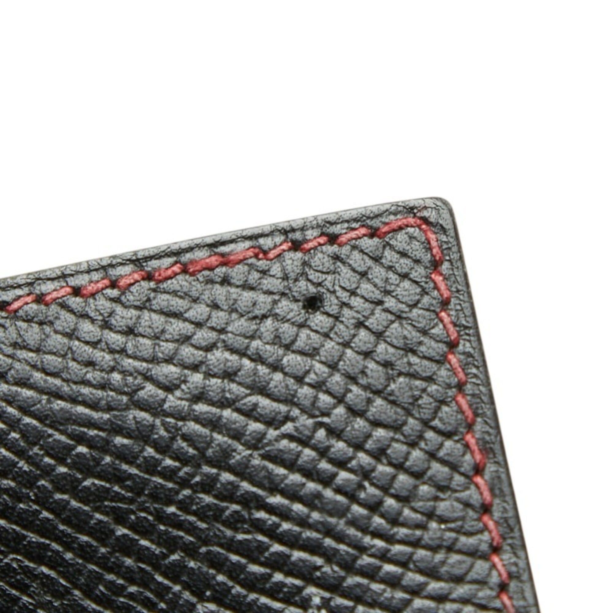 Hermes Hermes Agenda Vision Notebook Cover, Black and Red, Courchevel Leather, Women's Size ONE SIZE - 6 Thumbnail