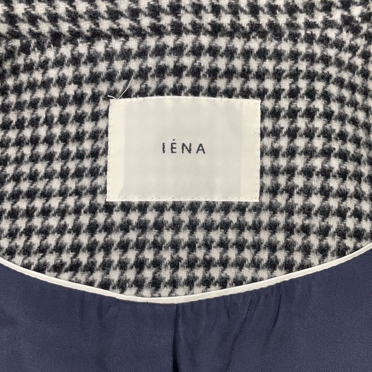 Other Other IENA Houndstooth Geelong Lamb Coat Textile Outerwear DUTY FREE for USA Size ONE SIZE - 4 Thumbnail