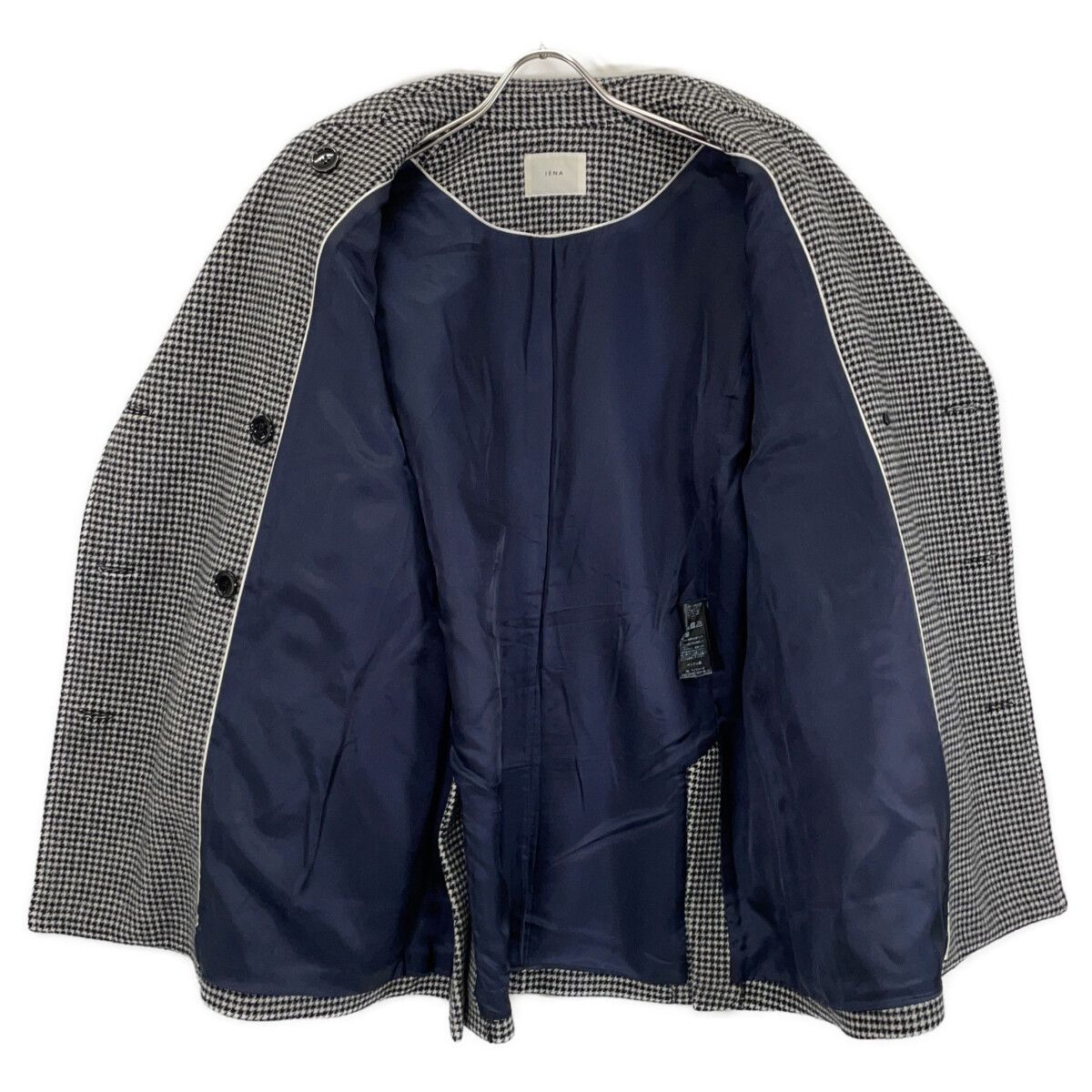 Other Other IENA Houndstooth Geelong Lamb Coat Textile Outerwear DUTY FREE for USA Size ONE SIZE - 3 Thumbnail