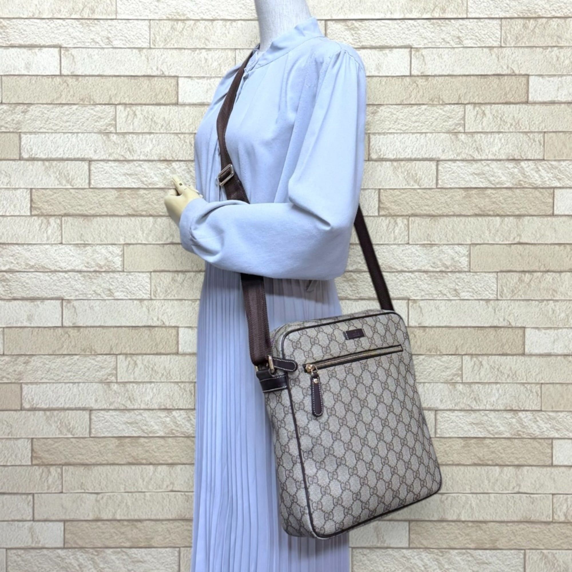 Gucci Gucci Messenger Bag GG Supreme Shoulder Canvas 201448 Brown Men's Women's GUCCI Size ONE SIZE - 2 Thumbnail