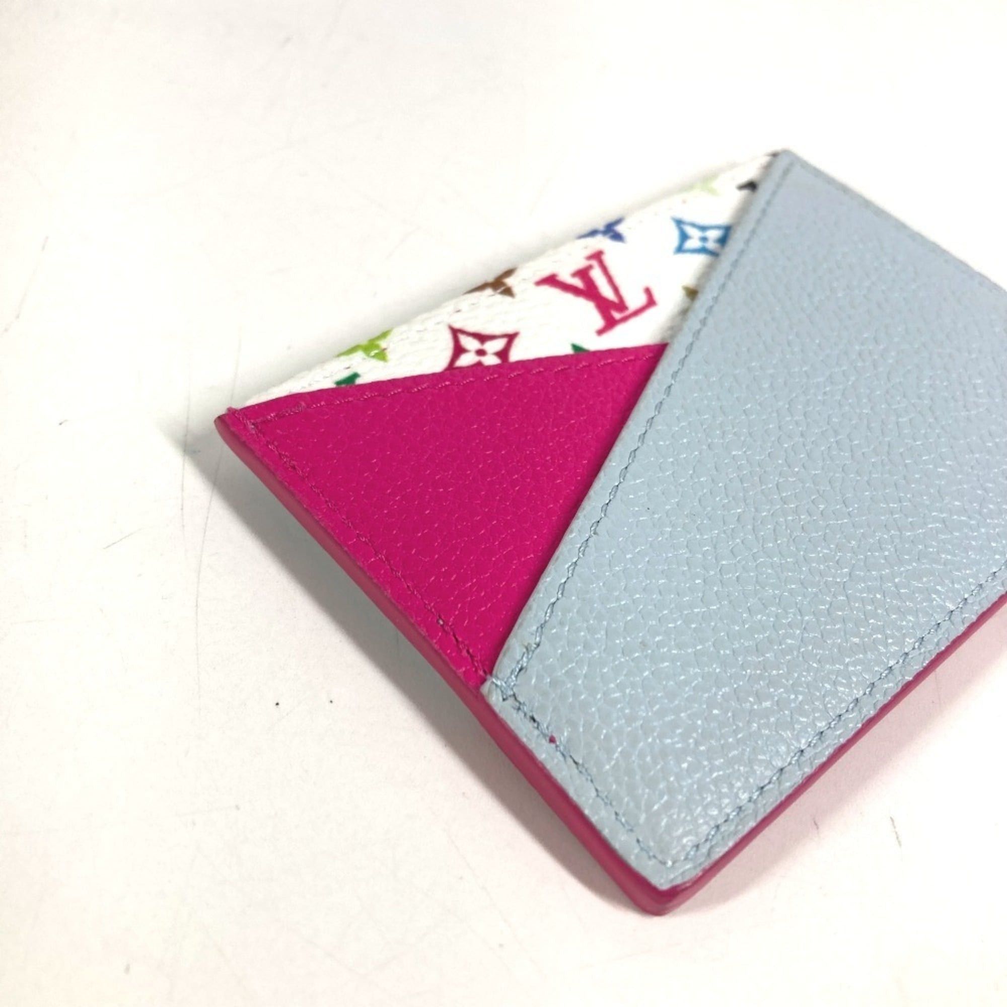 Louis Vuitton LOUIS VUITTON M14091 Monogram Multicolor LV x TM Takashi Murakami Porte Carte Crisscross Pass Case Business Card Holder Holder/Card Canvas Men's Women's Cute Pin White Like New Size ONE SIZE - 5 Thumbnail