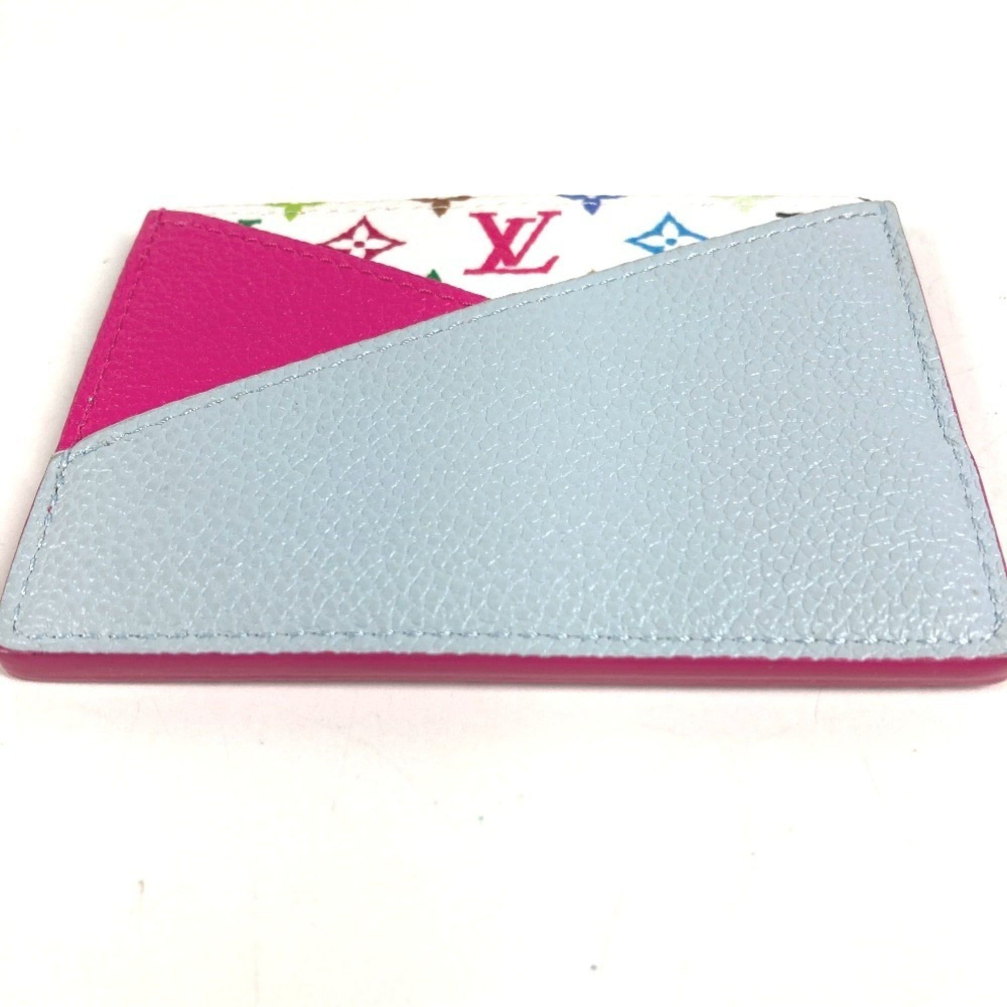 Louis Vuitton LOUIS VUITTON M14091 Monogram Multicolor LV x TM Takashi Murakami Porte Carte Crisscross Pass Case Business Card Holder Holder/Card Canvas Men's Women's Cute Pin White Like New Size ONE SIZE - 3 Thumbnail