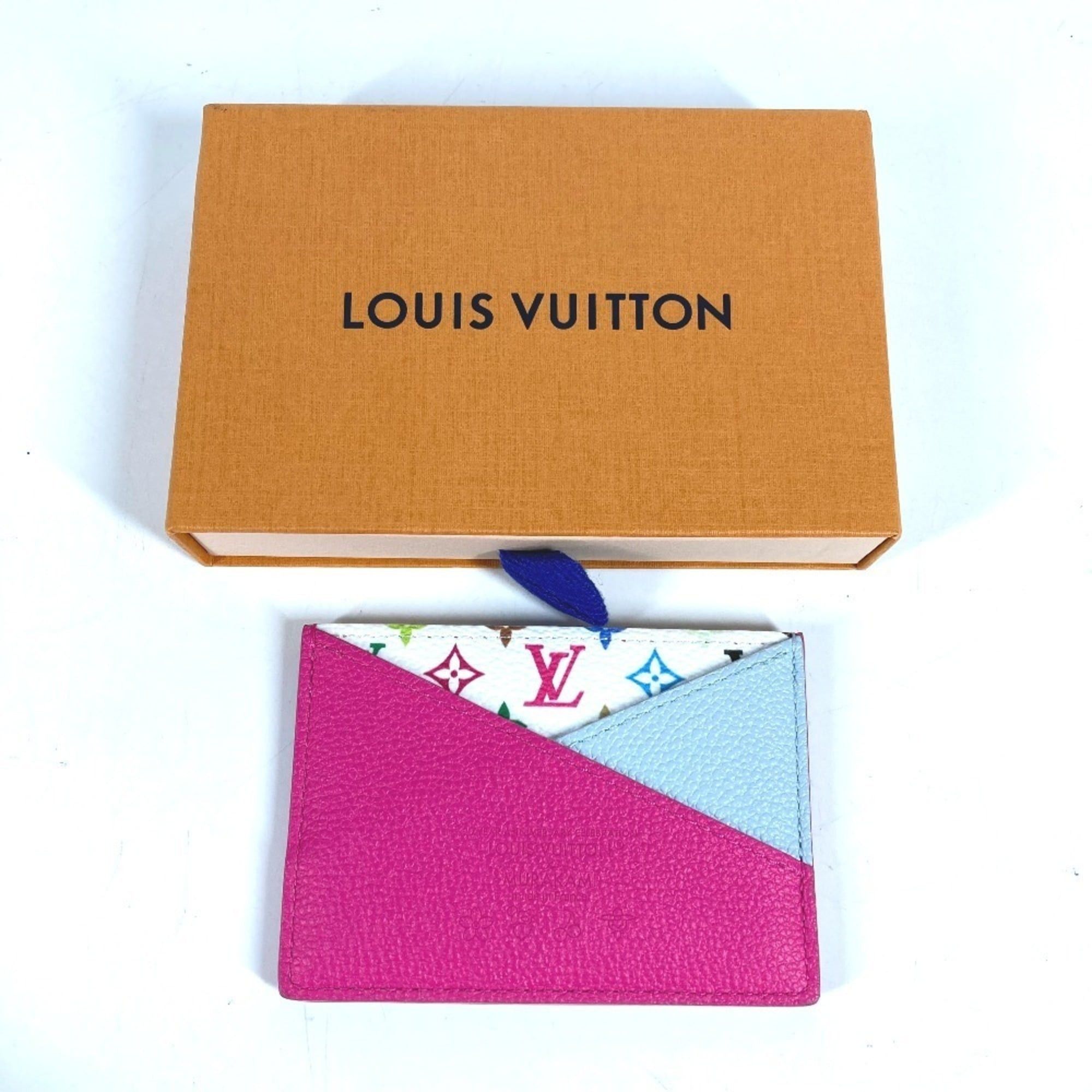 Louis Vuitton LOUIS VUITTON M14091 Monogram Multicolor LV x TM Takashi Murakami Porte Carte Crisscross Pass Case Business Card Holder Holder/Card Canvas Men's Women's Cute Pin White Like New Size ONE SIZE - 8 Thumbnail
