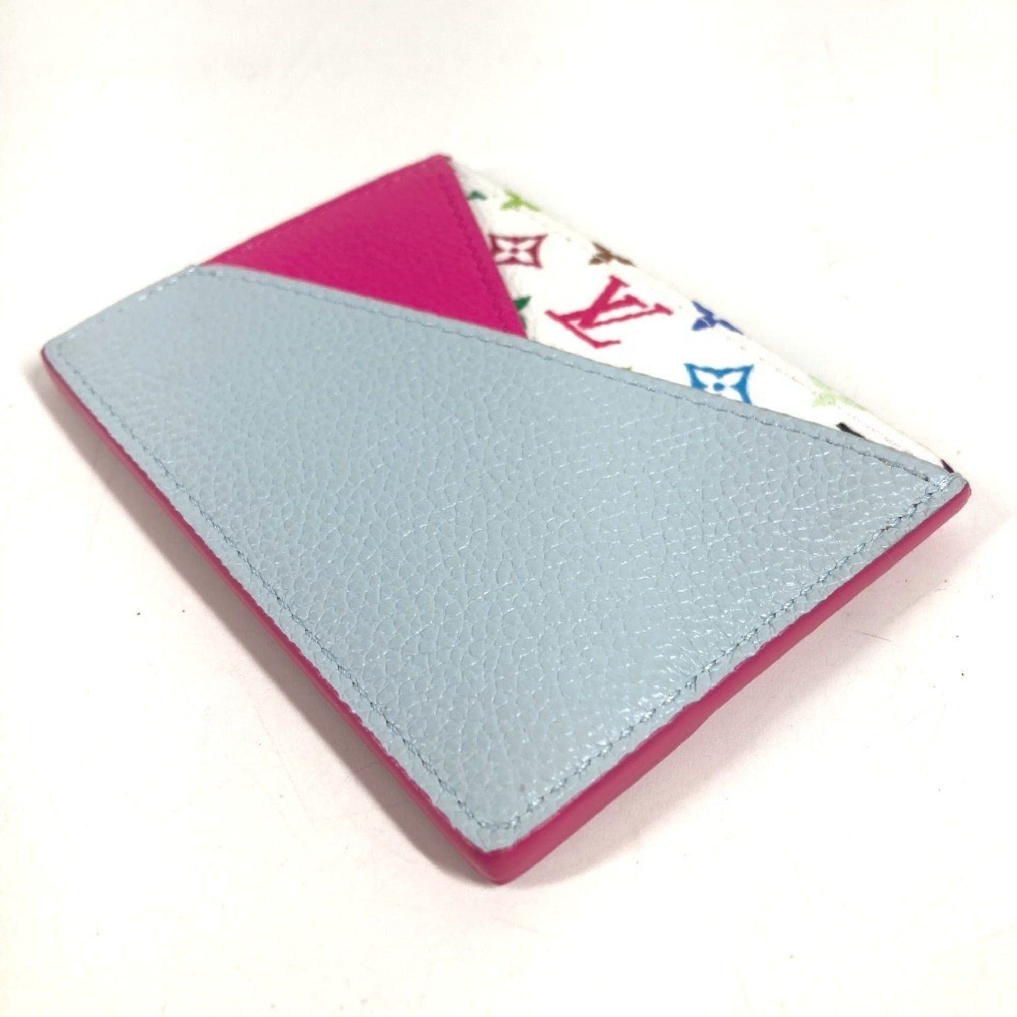 Louis Vuitton LOUIS VUITTON M14091 Monogram Multicolor LV x TM Takashi Murakami Porte Carte Crisscross Pass Case Business Card Holder Holder/Card Canvas Men's Women's Cute Pin White Like New Size ONE SIZE - 4 Thumbnail