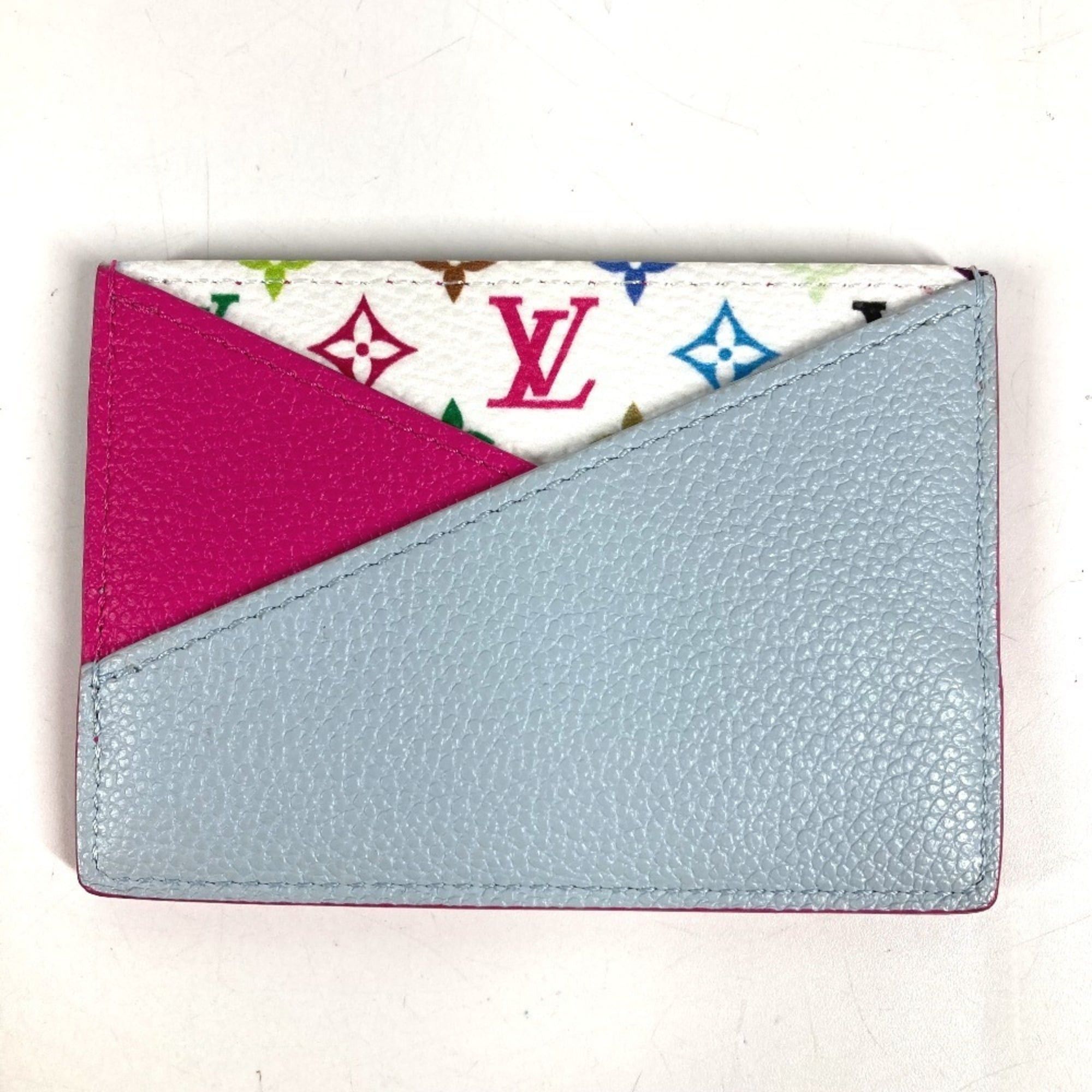 Louis Vuitton LOUIS VUITTON M14091 Monogram Multicolor LV x TM Takashi Murakami Porte Carte Crisscross Pass Case Business Card Holder Holder/Card Canvas Men's Women's Cute Pin White Like New Size ONE SIZE - 2 Thumbnail