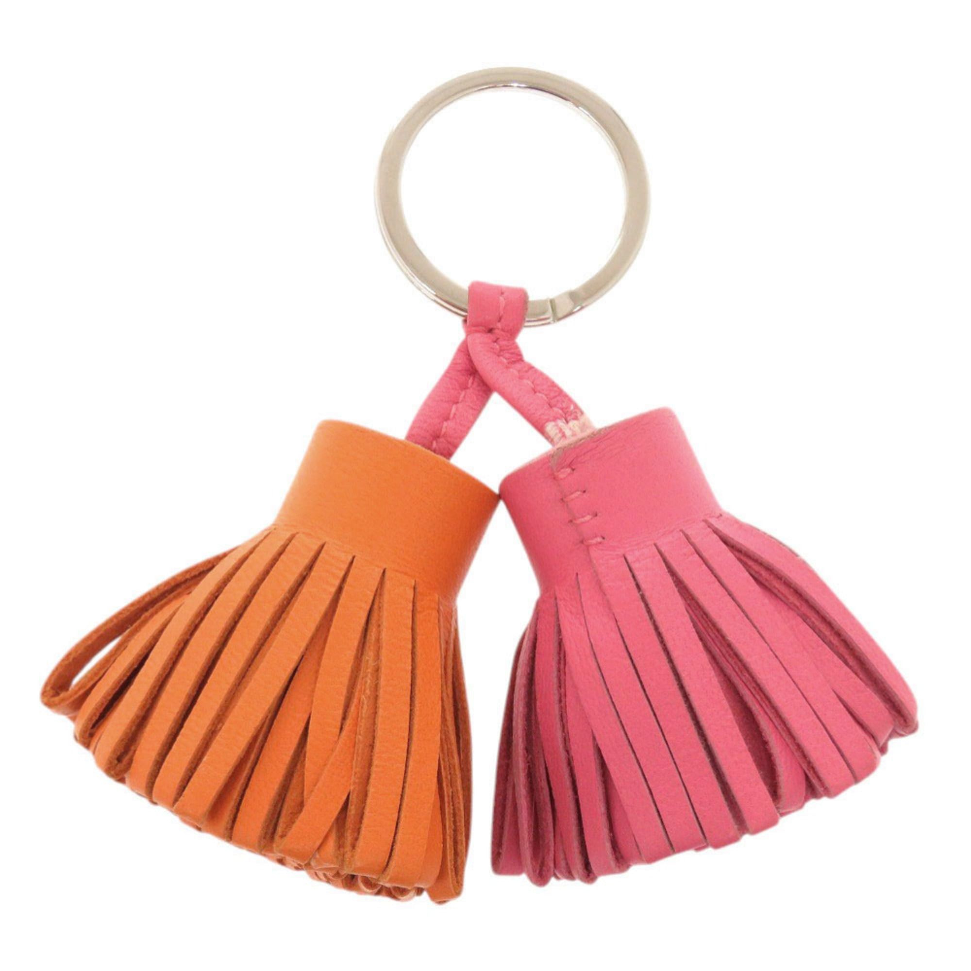 Hermes Hermes Carmen Unodos Agneau Milo Pink Orange Keychain Charm 1060HERMES Size ONE SIZE - 3 Thumbnail