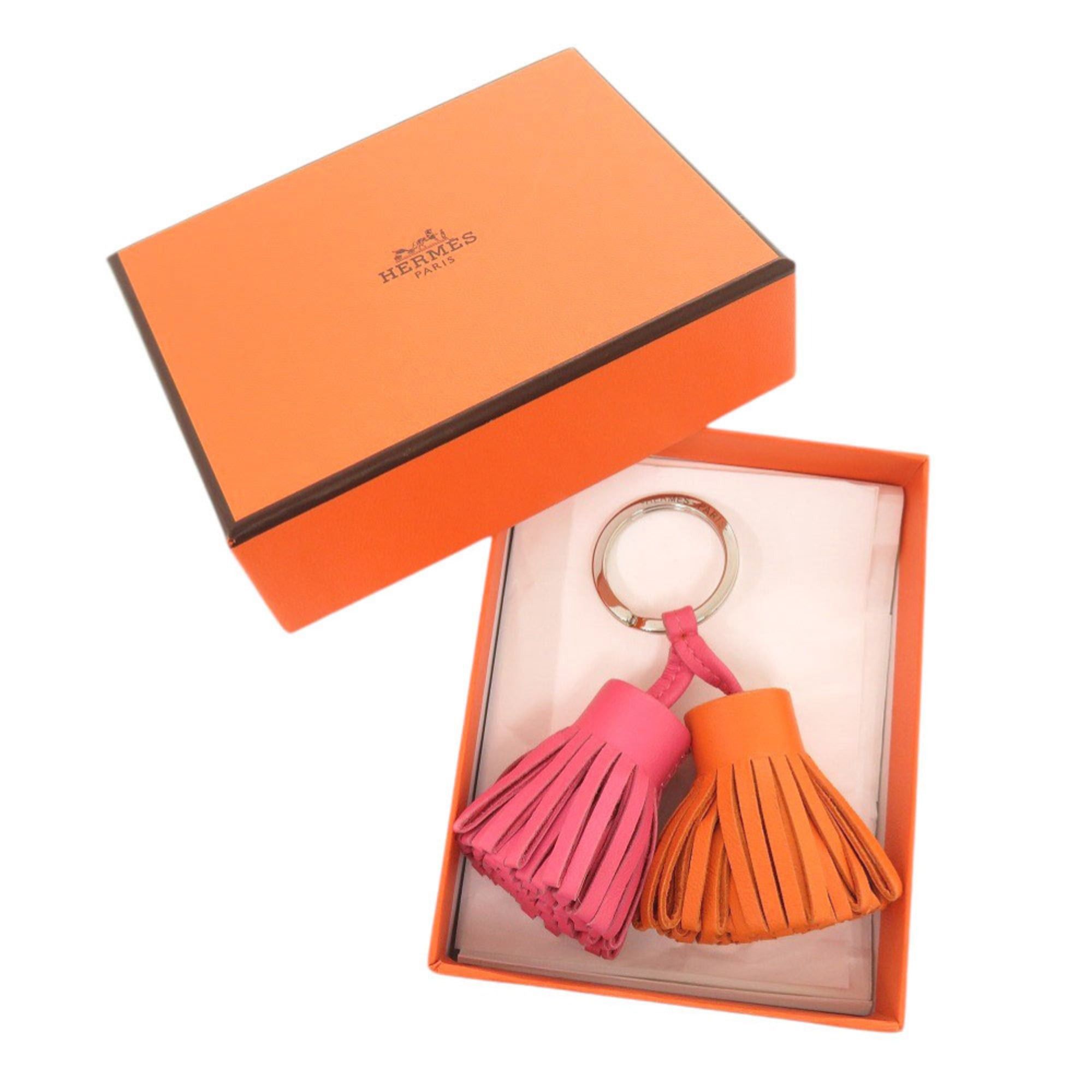 Hermes Hermes Carmen Unodos Agneau Milo Pink Orange Keychain Charm 1060HERMES Size ONE SIZE - 2 Thumbnail