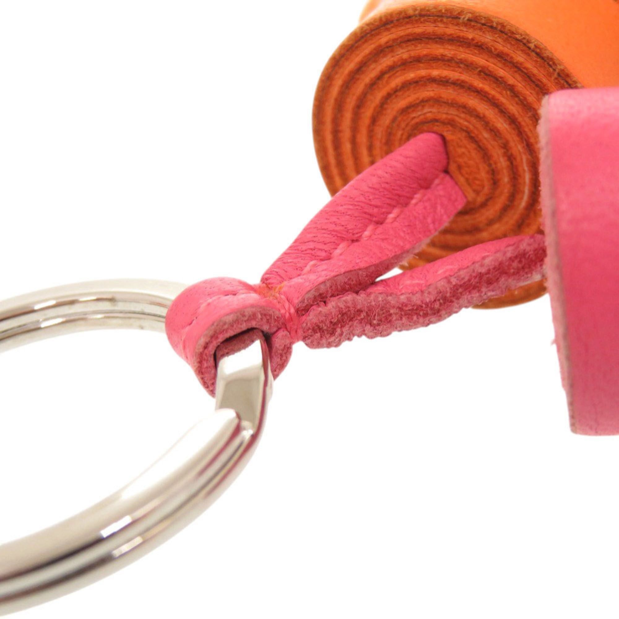 Hermes Hermes Carmen Unodos Agneau Milo Pink Orange Keychain Charm 1060HERMES Size ONE SIZE - 9 Thumbnail
