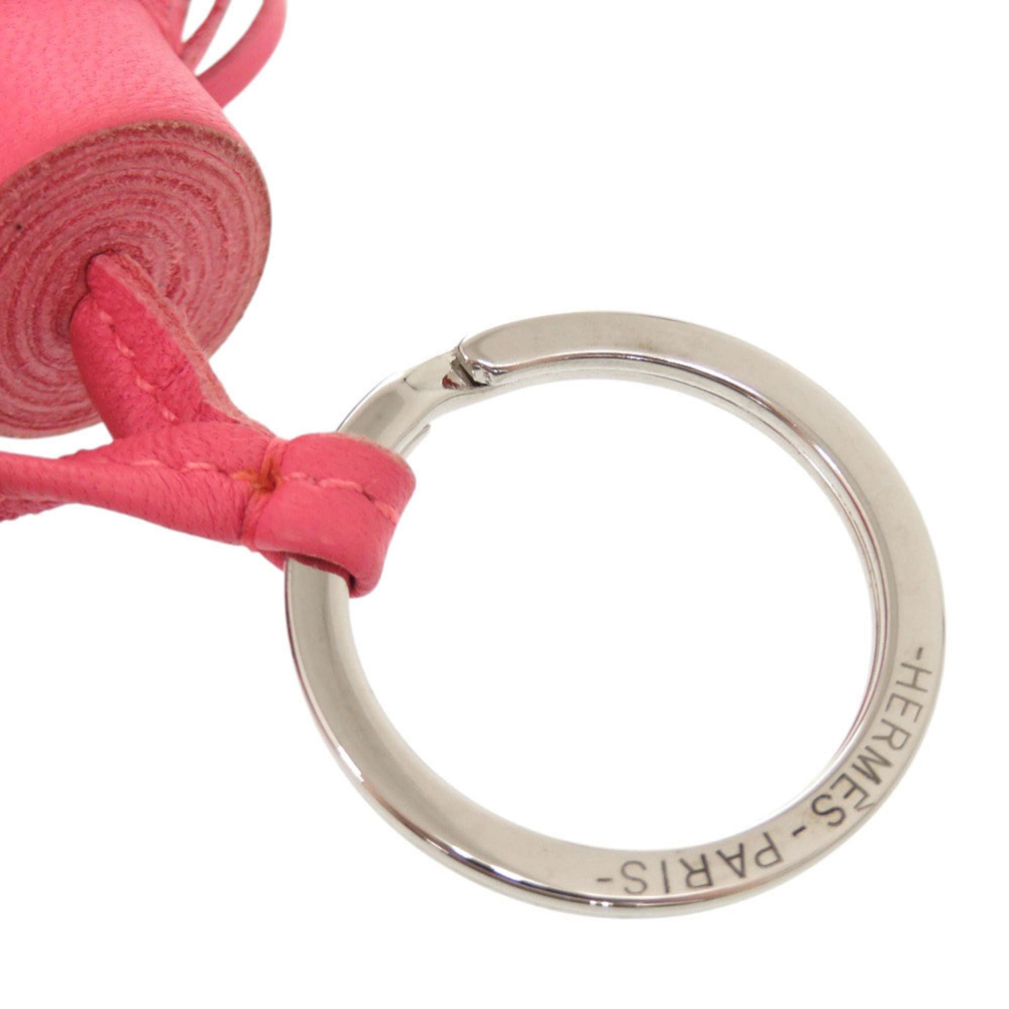 Hermes Hermes Carmen Unodos Agneau Milo Pink Orange Keychain Charm 1060HERMES Size ONE SIZE - 4 Thumbnail