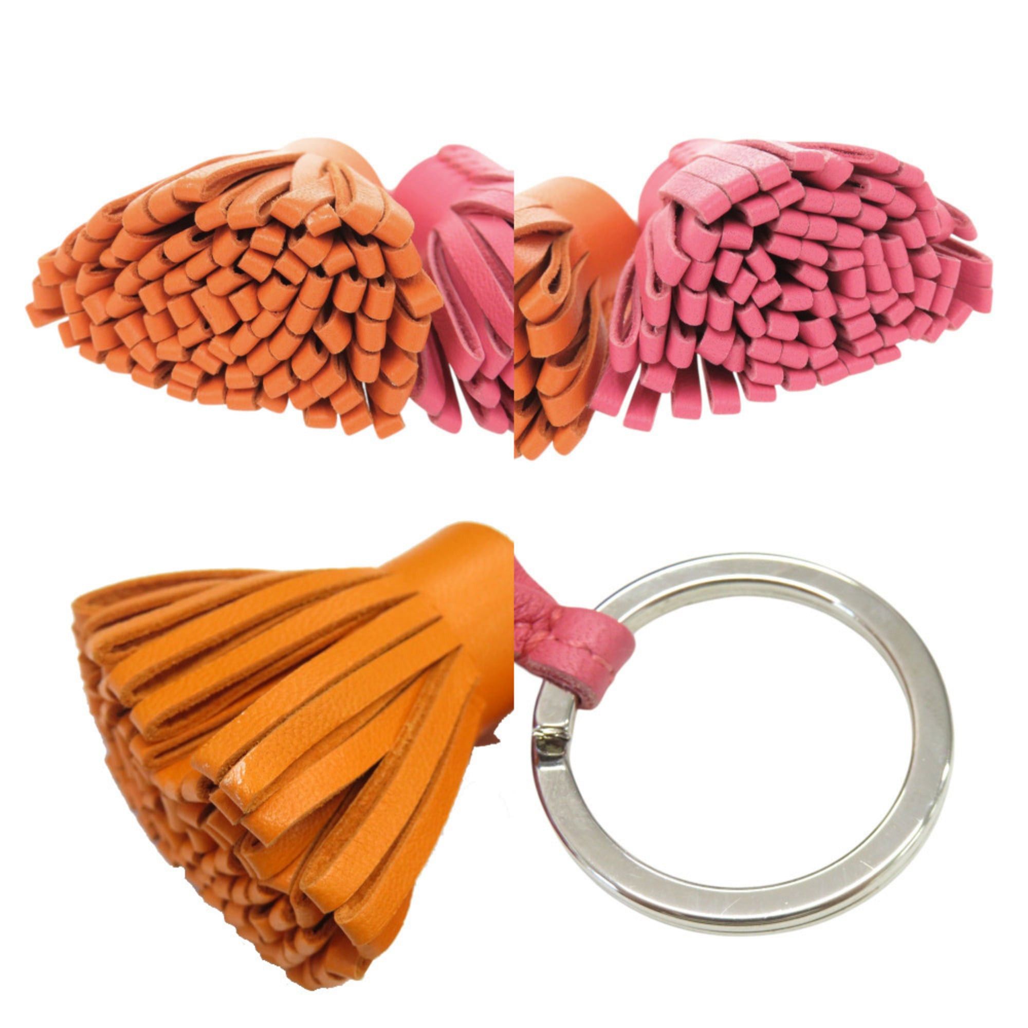 Hermes Hermes Carmen Unodos Agneau Milo Pink Orange Keychain Charm 1060HERMES Size ONE SIZE - 10 Thumbnail
