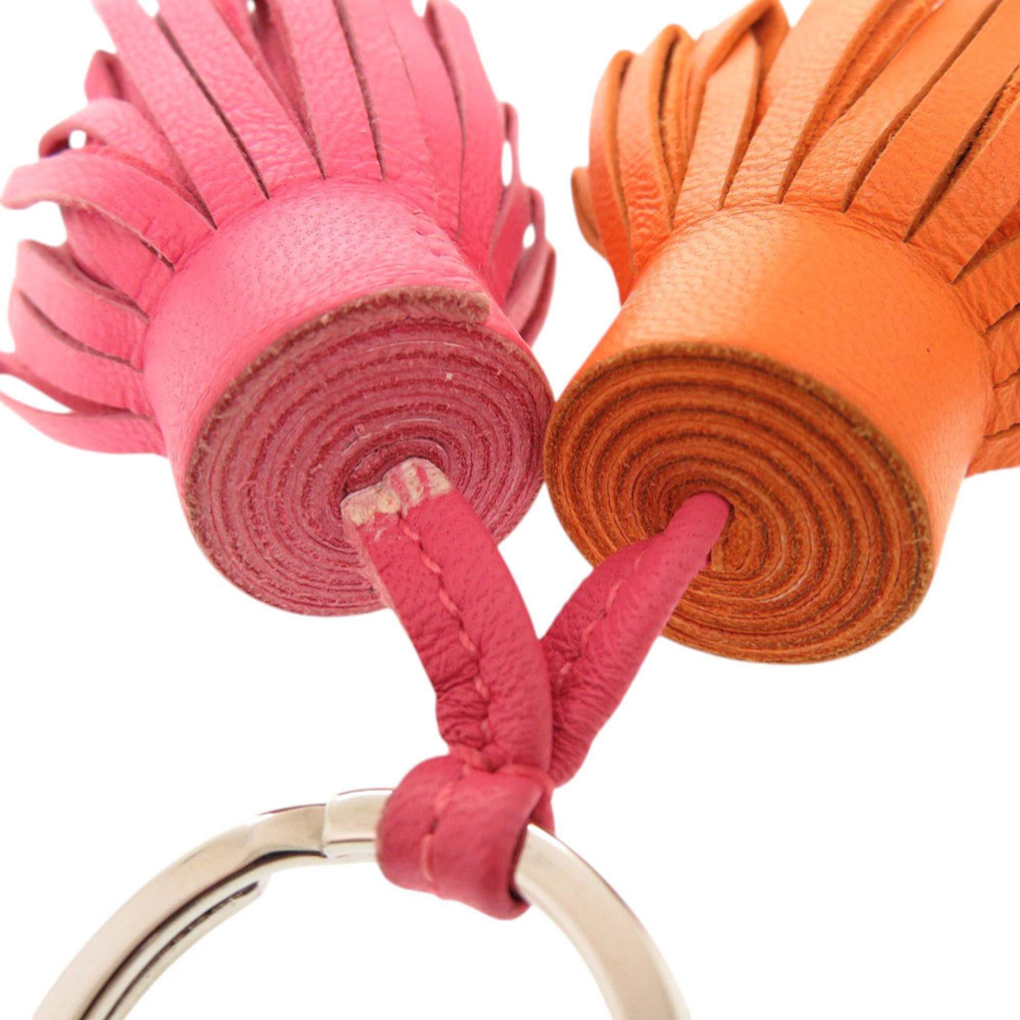 Hermes Hermes Carmen Unodos Agneau Milo Pink Orange Keychain Charm 1060HERMES Size ONE SIZE - 8 Thumbnail
