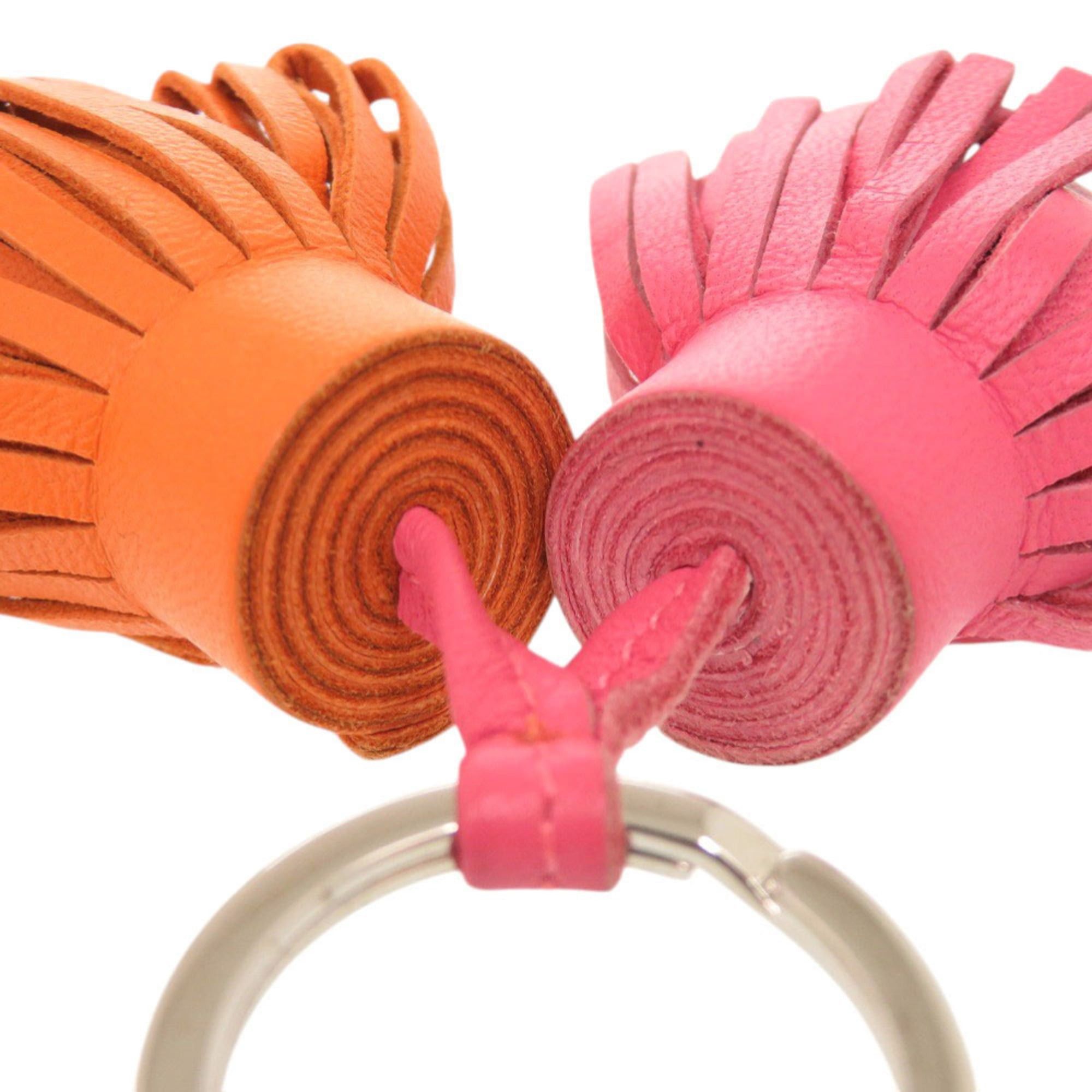 Hermes Hermes Carmen Unodos Agneau Milo Pink Orange Keychain Charm 1060HERMES Size ONE SIZE - 7 Thumbnail