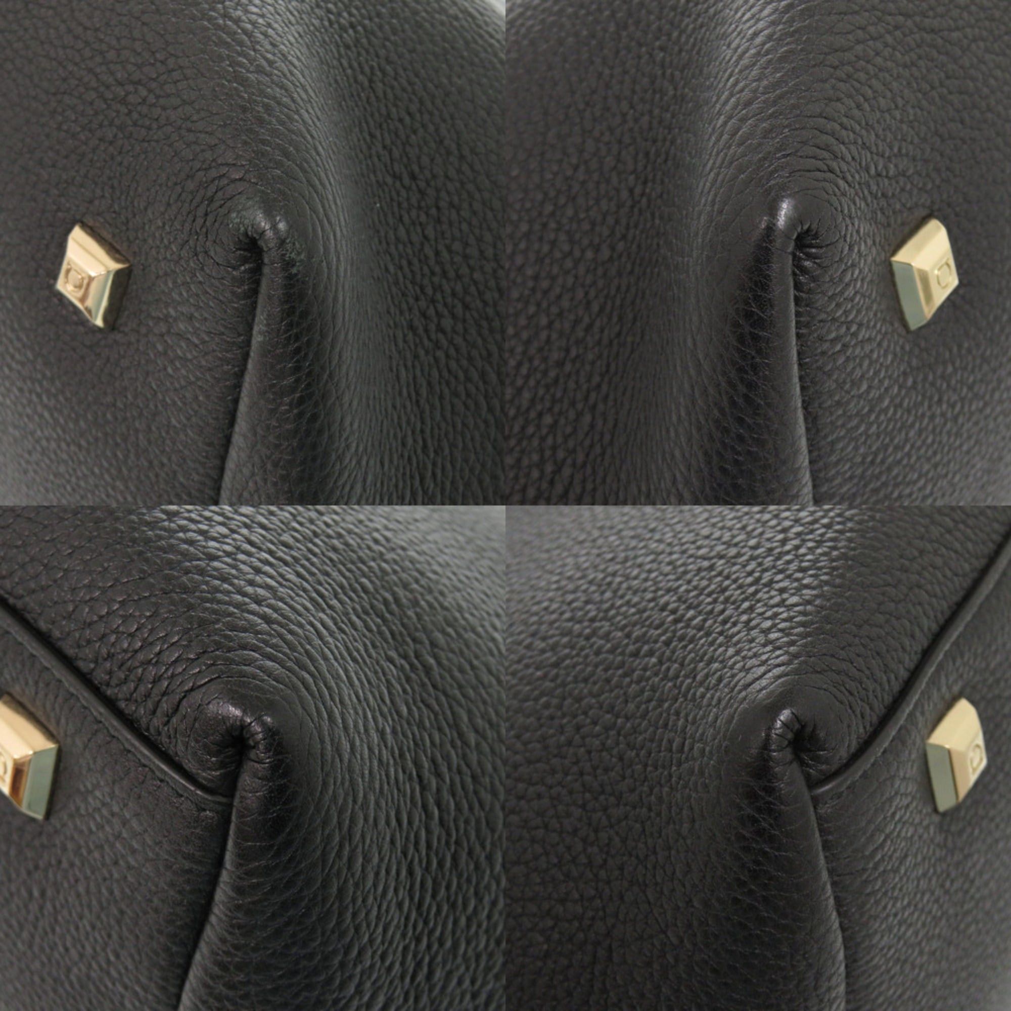Salvatore Ferragamo Salvatore Ferragamo Gancini Leather Black Tote Bag 0302 Size ONE SIZE - 4 Thumbnail