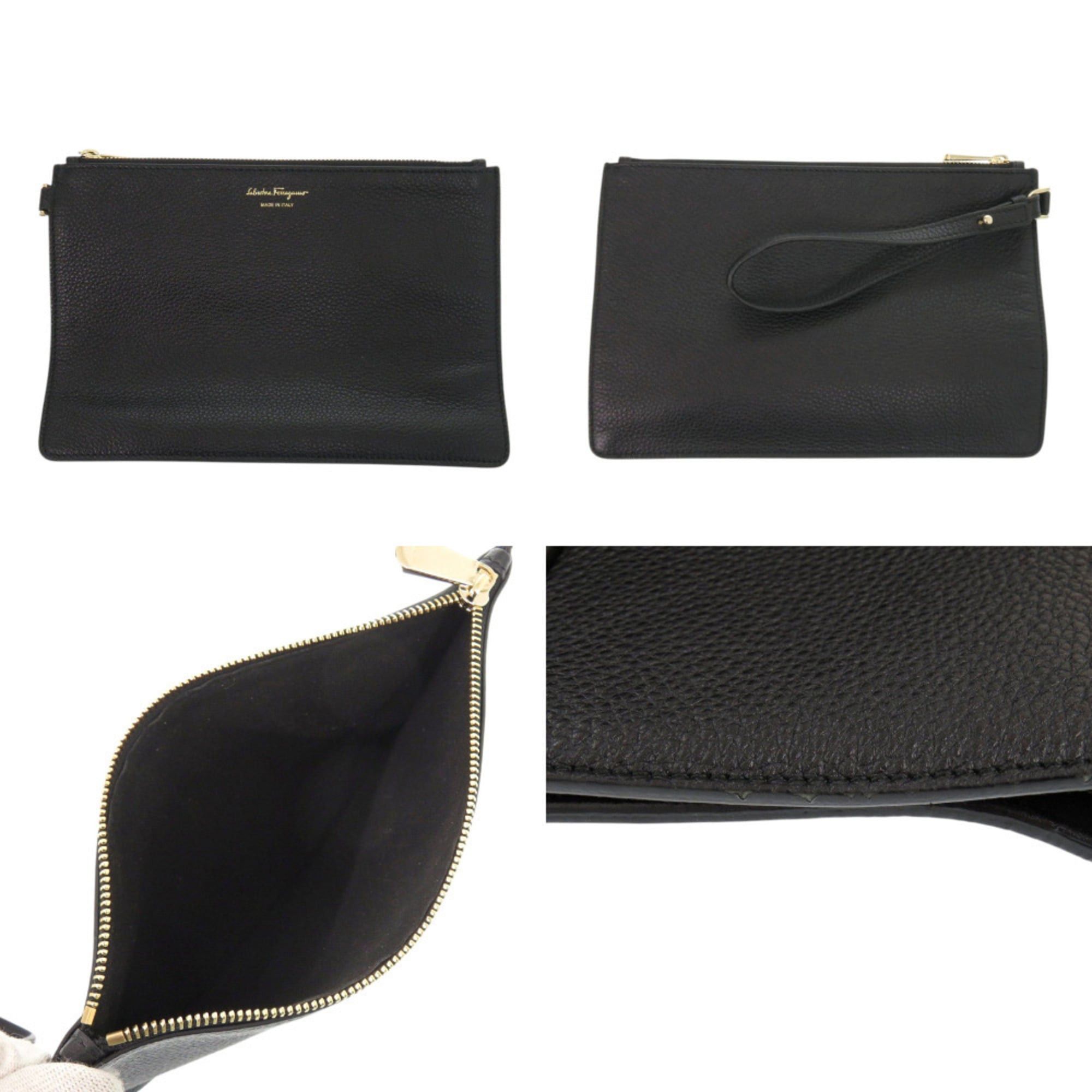 Salvatore Ferragamo Salvatore Ferragamo Gancini Leather Black Tote Bag 0302 Size ONE SIZE - 9 Thumbnail