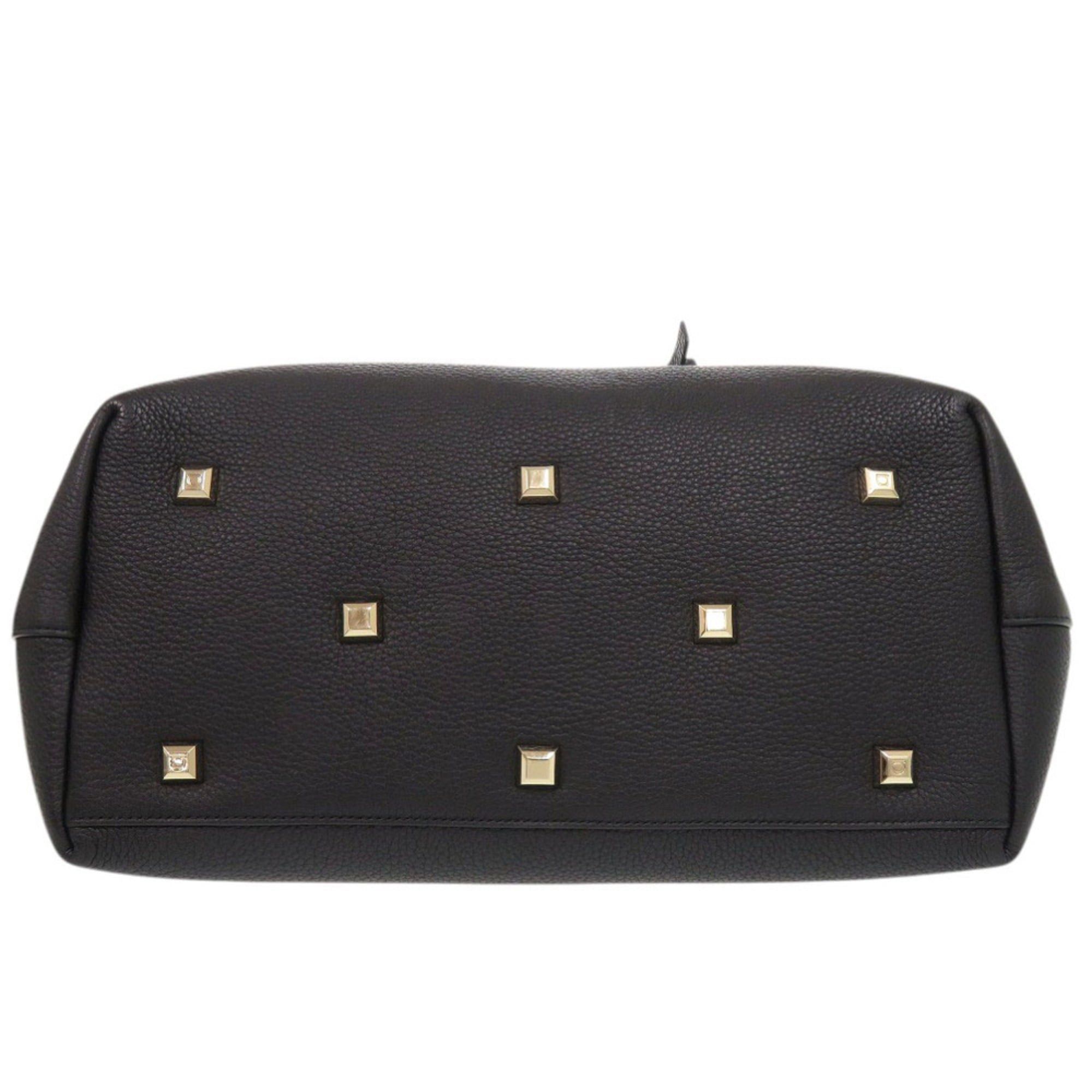 Salvatore Ferragamo Salvatore Ferragamo Gancini Leather Black Tote Bag 0302 Size ONE SIZE - 6 Thumbnail