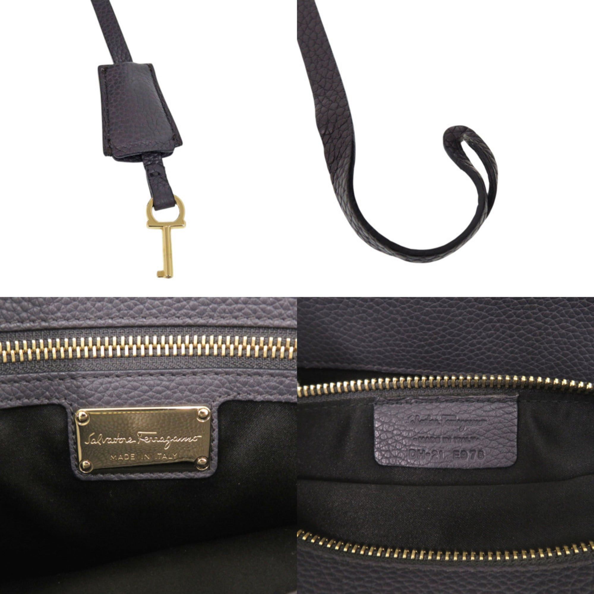 Salvatore Ferragamo Salvatore Ferragamo Leather Grey Tote Bag 0194 Size ONE SIZE - 9 Thumbnail