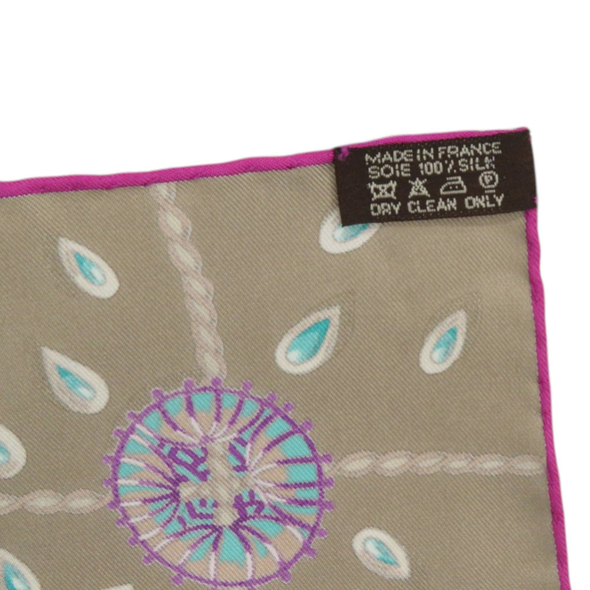 Hermes Hermes Carre 90 "Tresors Retrouves" Silk Cream Scarf/Muffler 0476HERMES Size ONE SIZE - 4 Thumbnail