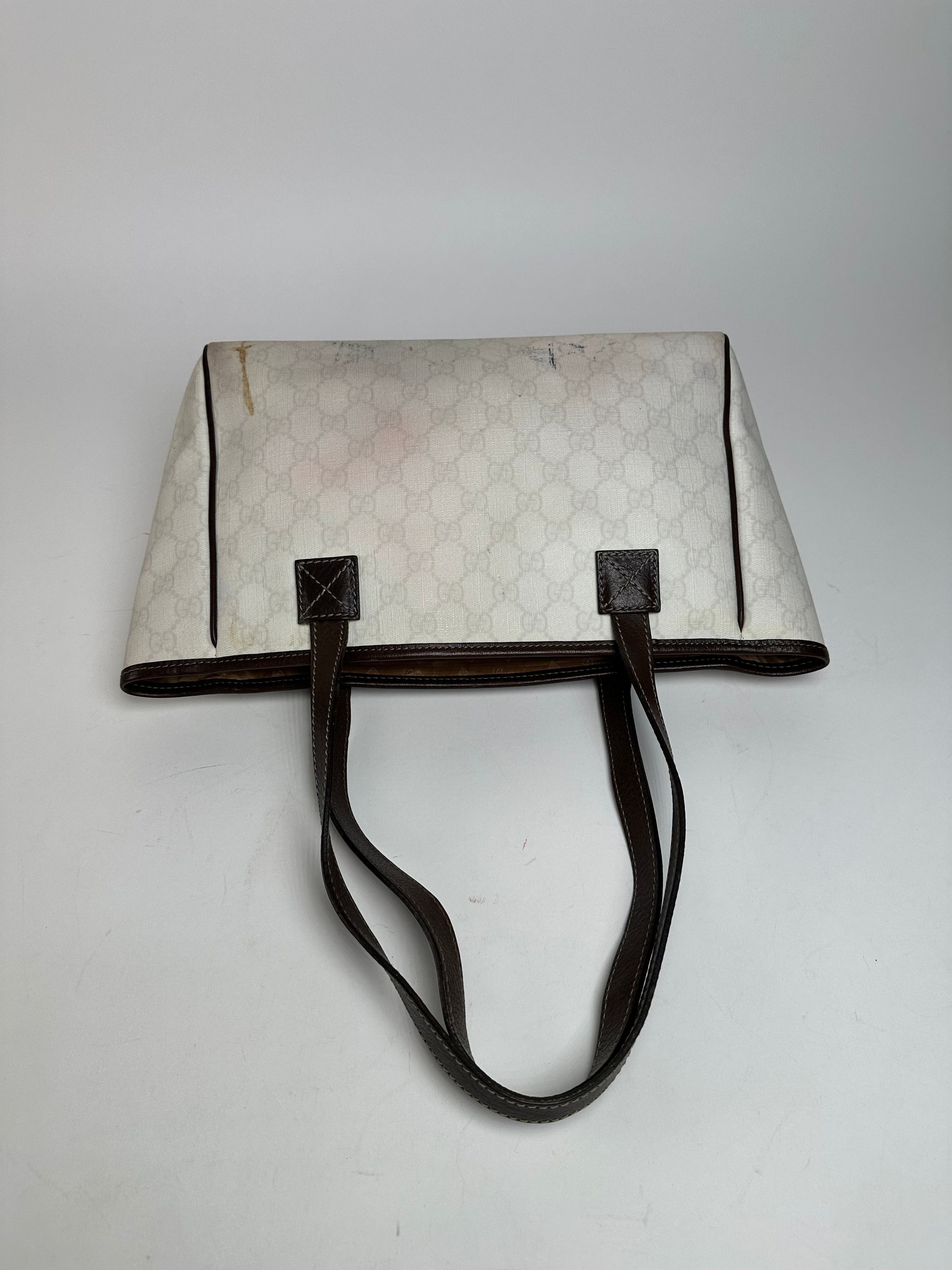 Gucci Vintage Monogram Tote Bag White Black Size ONE SIZE - 7 Thumbnail