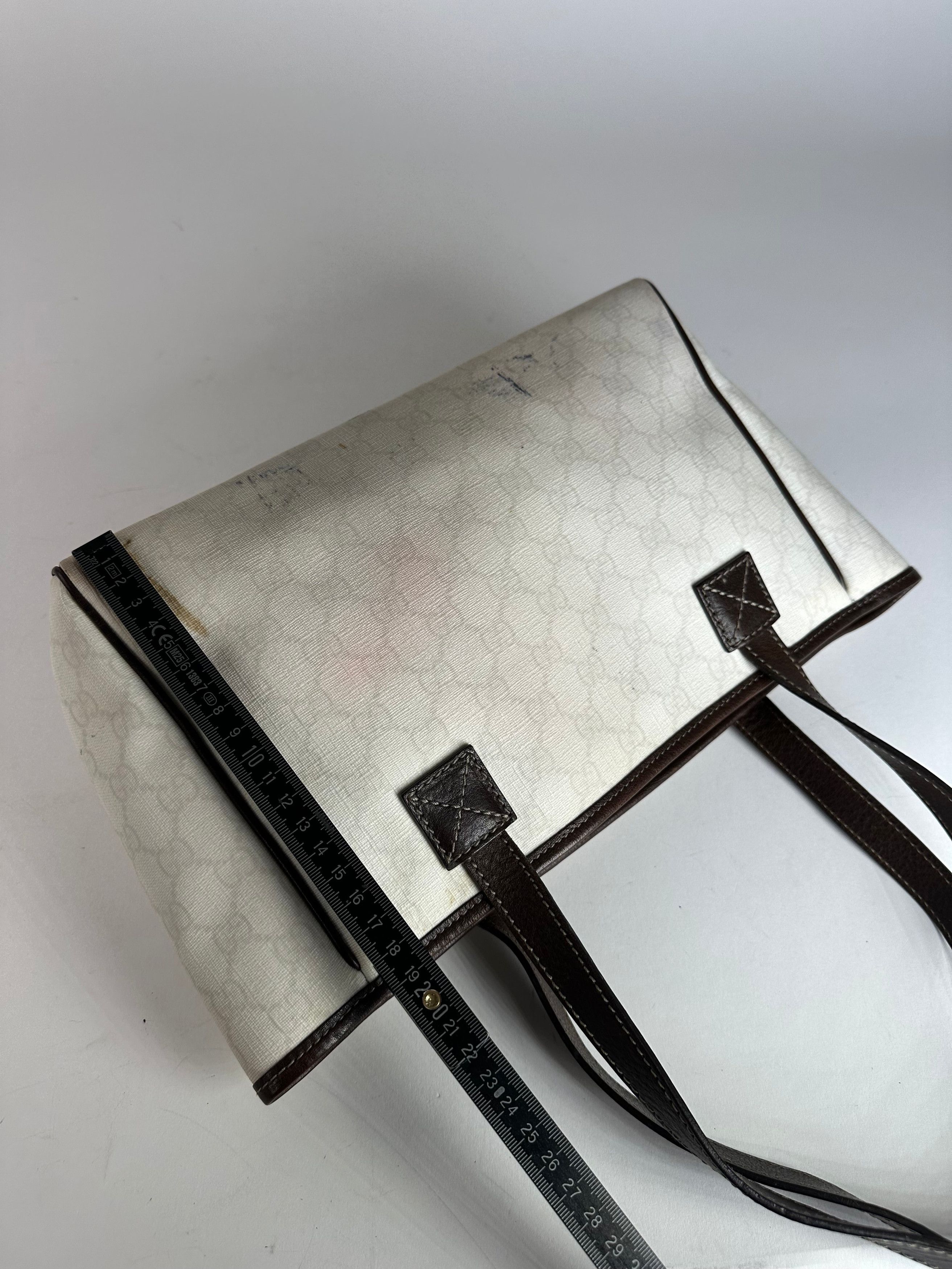 Gucci Vintage Monogram Tote Bag White Black Size ONE SIZE - 15 Thumbnail
