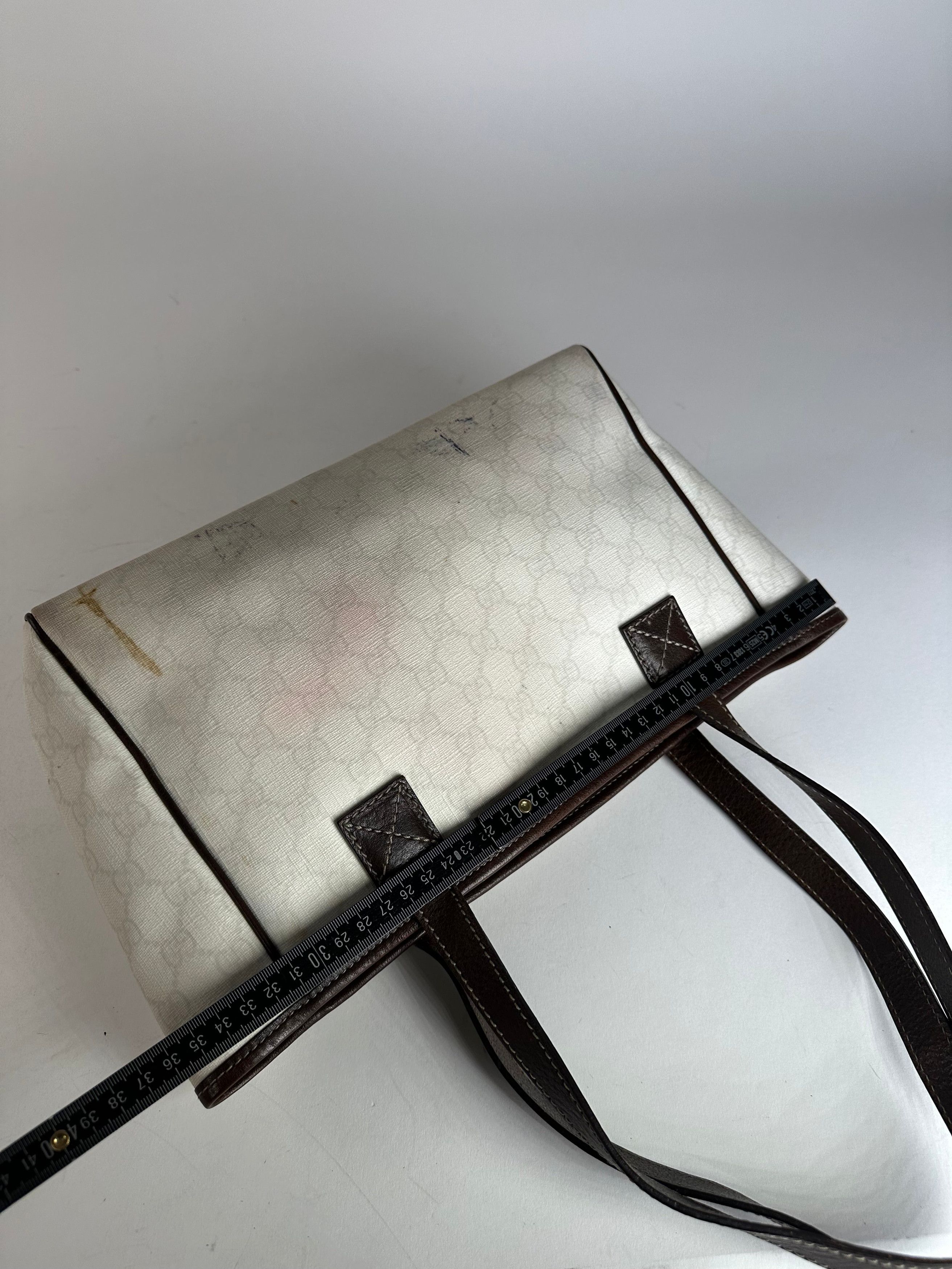 Gucci Vintage Monogram Tote Bag White Black Size ONE SIZE - 14 Thumbnail