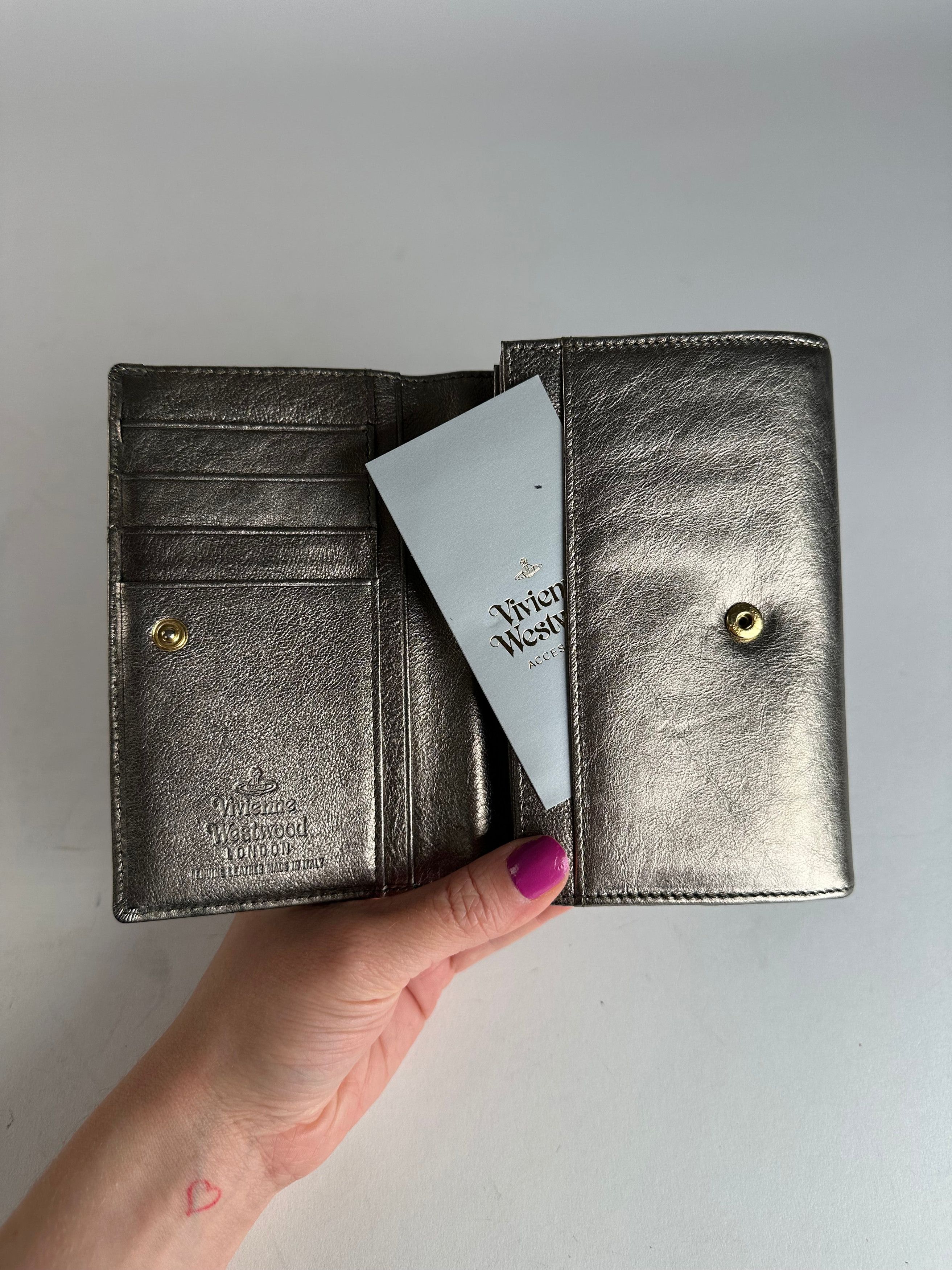 Vivienne Westwood Vintage Leather Wallet Silver Size ONE SIZE - 7 Thumbnail