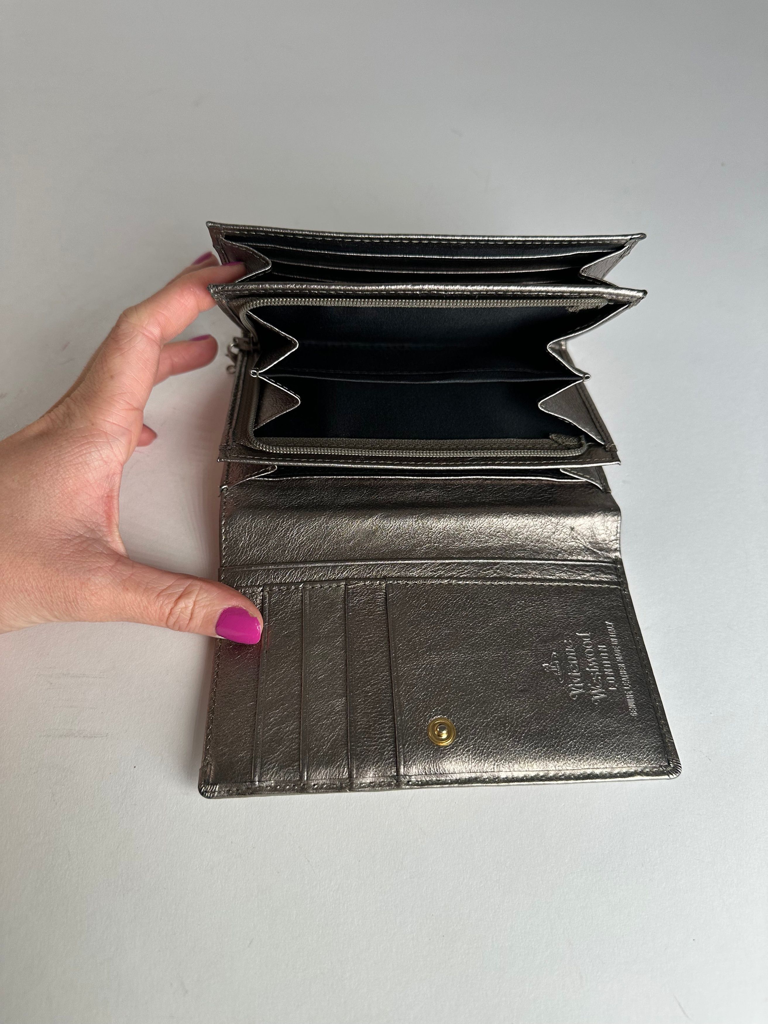 Vivienne Westwood Vintage Leather Wallet Silver Size ONE SIZE - 3 Thumbnail