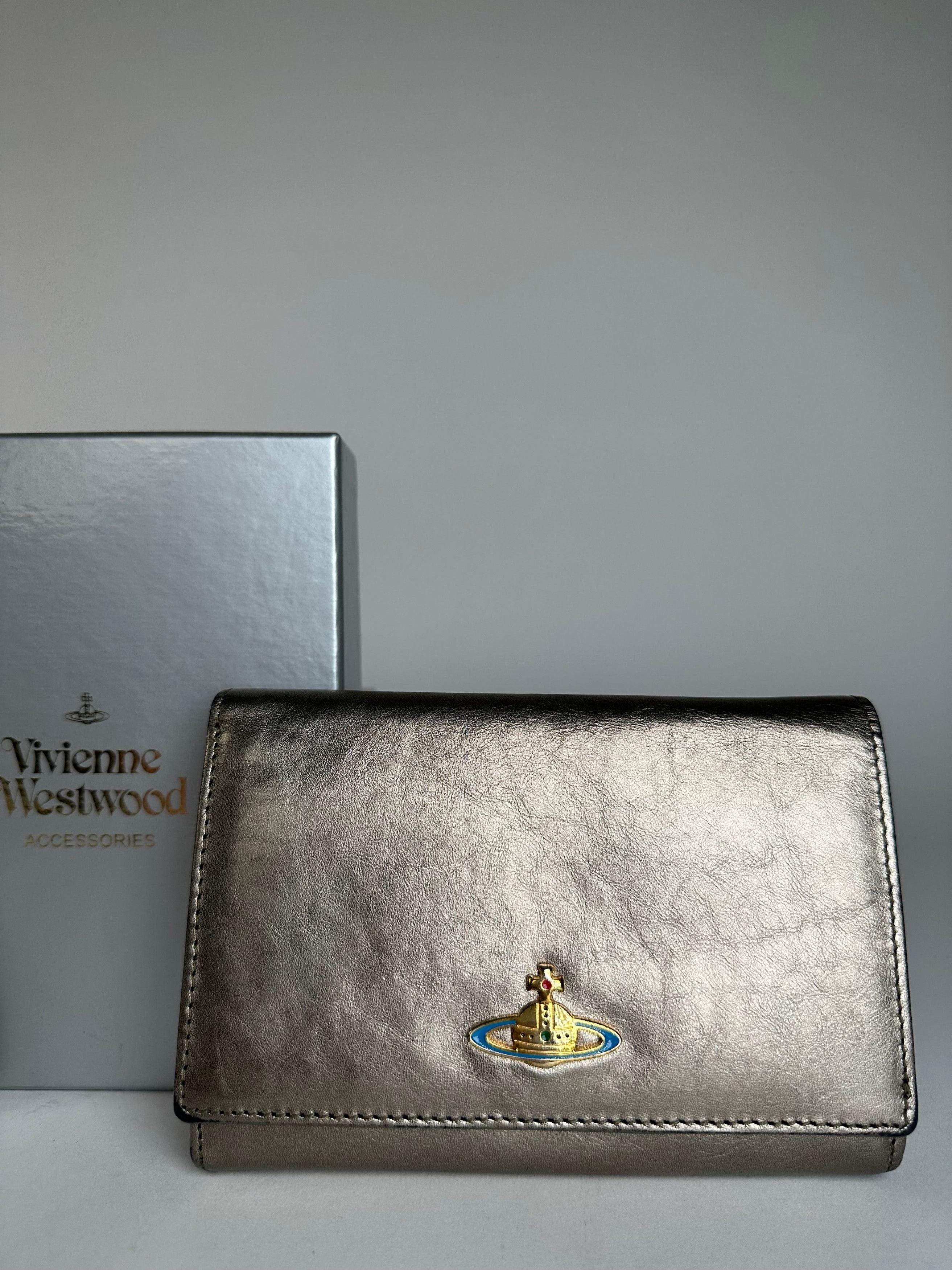 Vivienne Westwood Vintage Leather Wallet Silver Size ONE SIZE - 10 Thumbnail