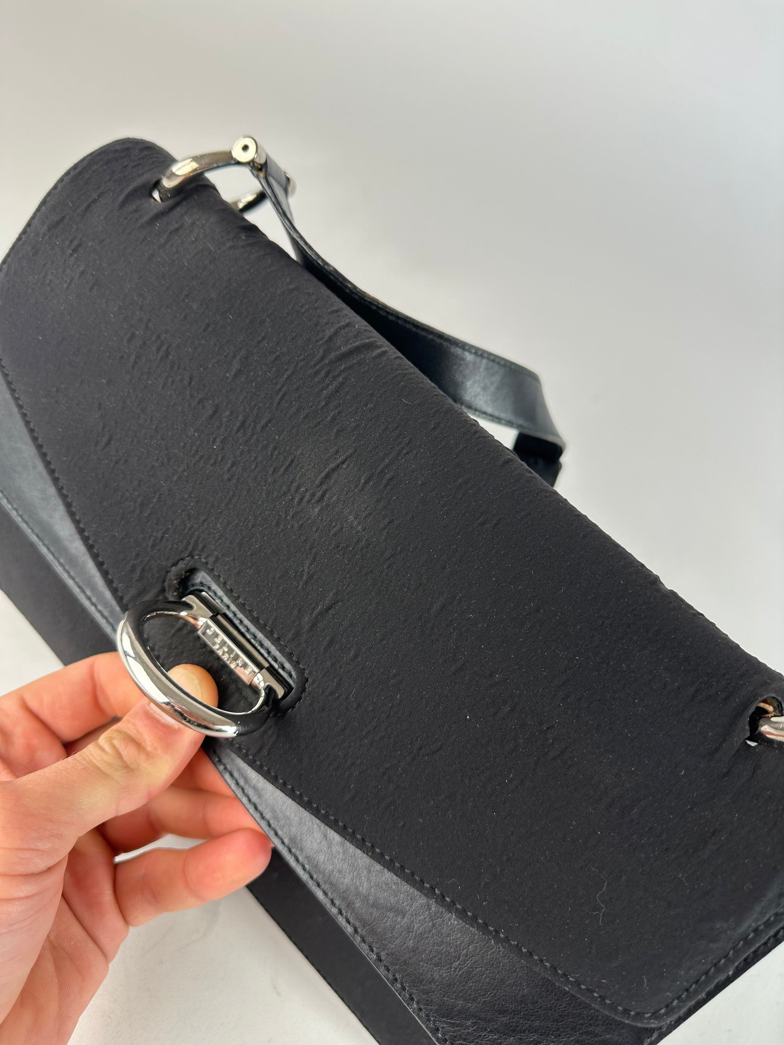 Celine Vintage Paris Flap Polyester Leather Shoulder Bag Black Size ONE SIZE - 6 Thumbnail