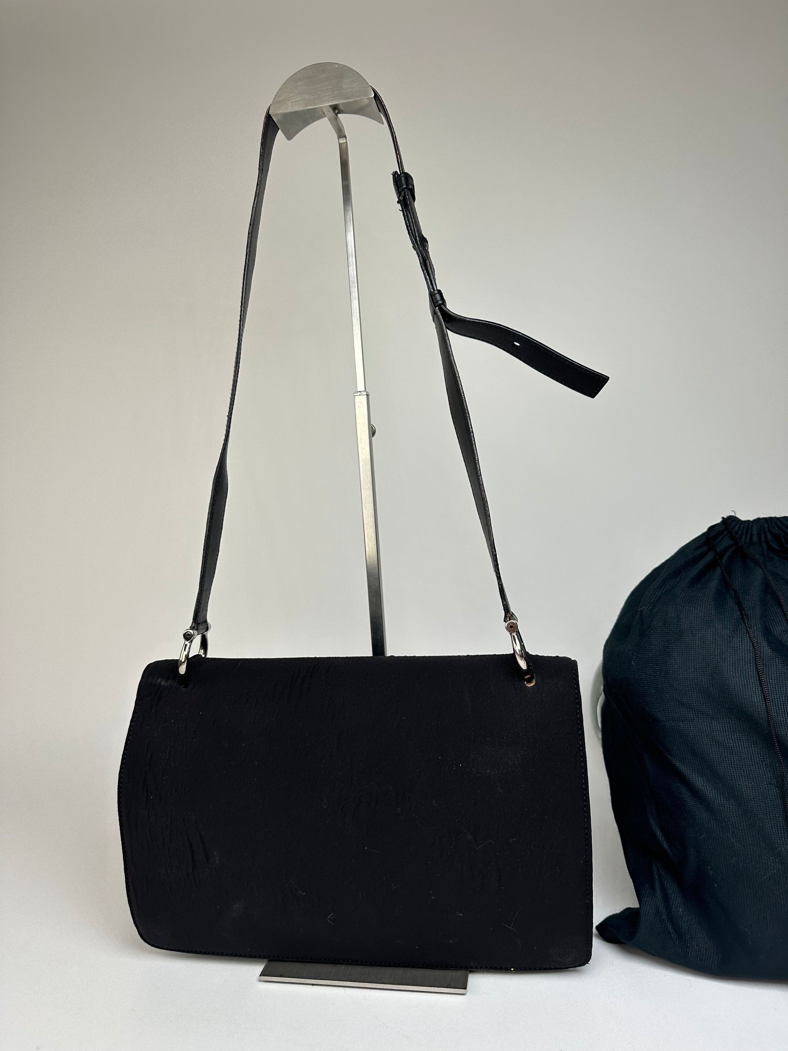 Celine Vintage Paris Flap Polyester Leather Shoulder Bag Black Size ONE SIZE - 10 Thumbnail