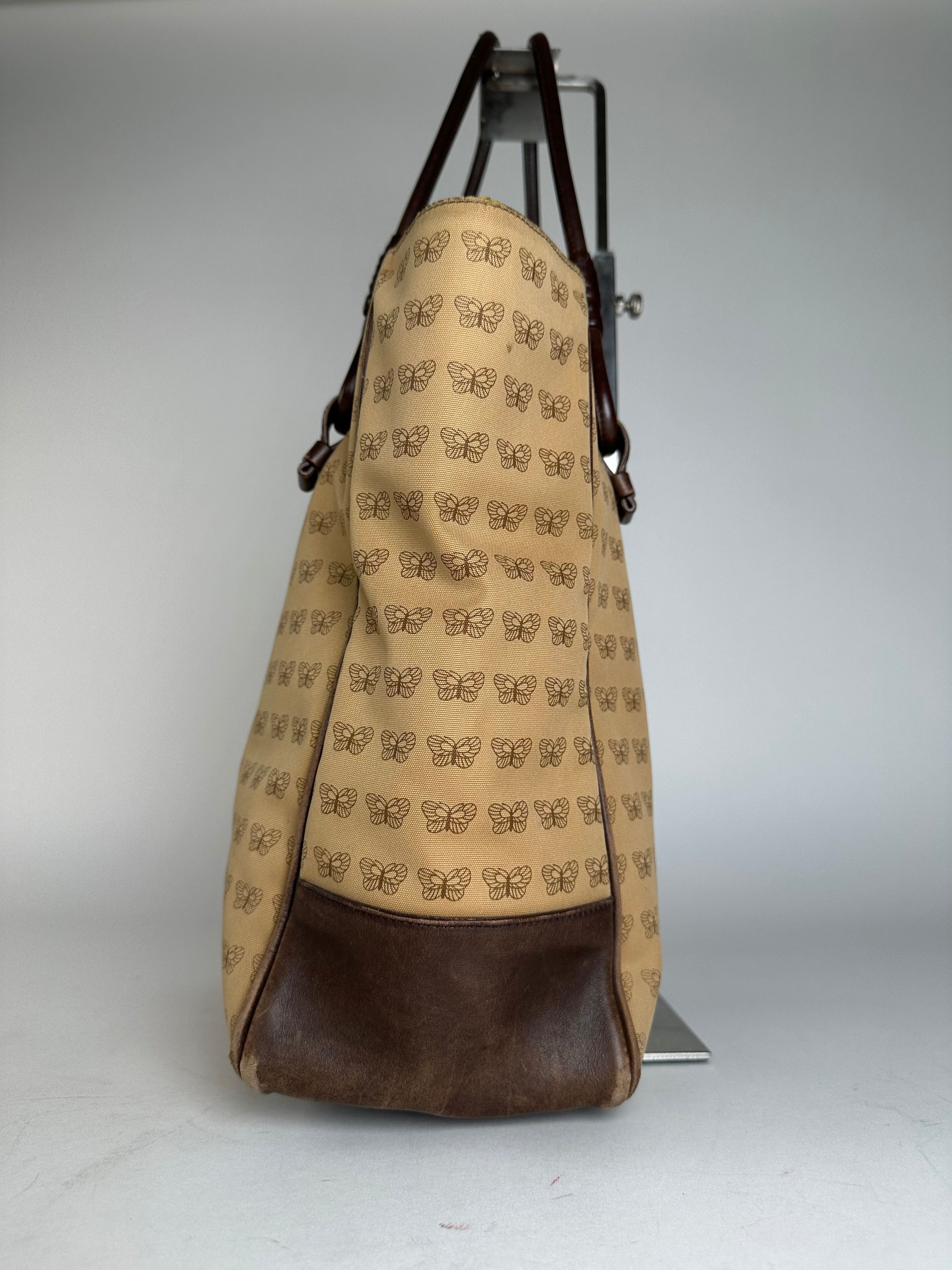 Bottega Veneta Vintage Butterfly Monogram Tote Bag Camel Brown Size ONE SIZE - 6 Thumbnail