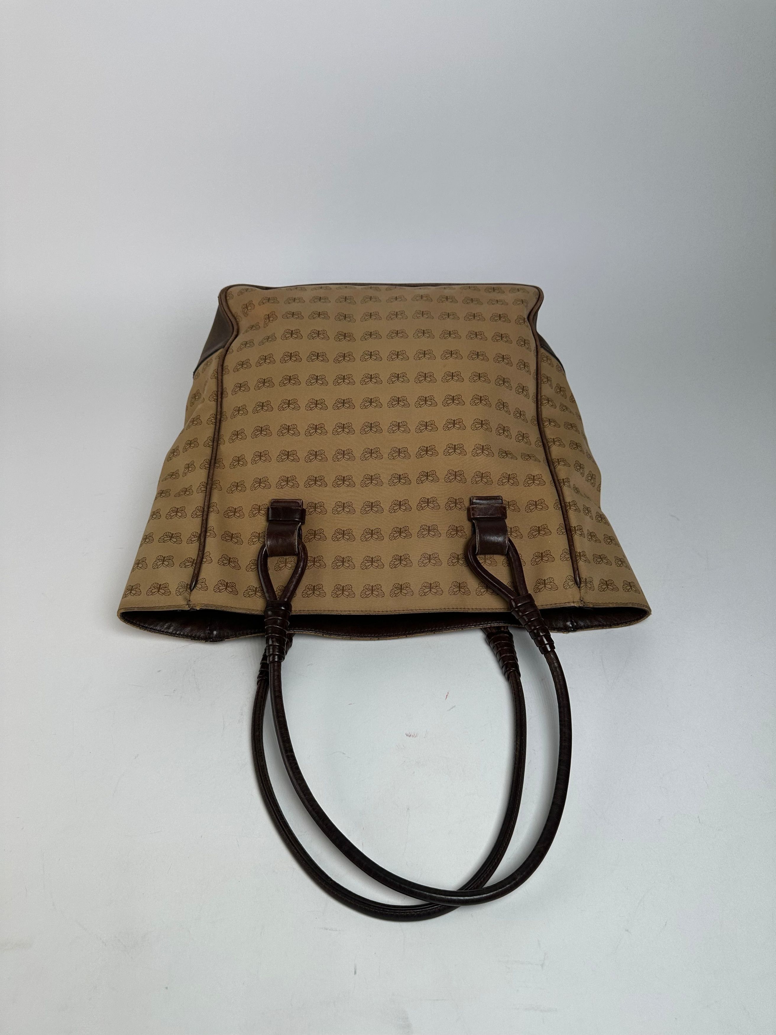 Bottega Veneta Vintage Butterfly Monogram Tote Bag Camel Brown Size ONE SIZE - 7 Thumbnail
