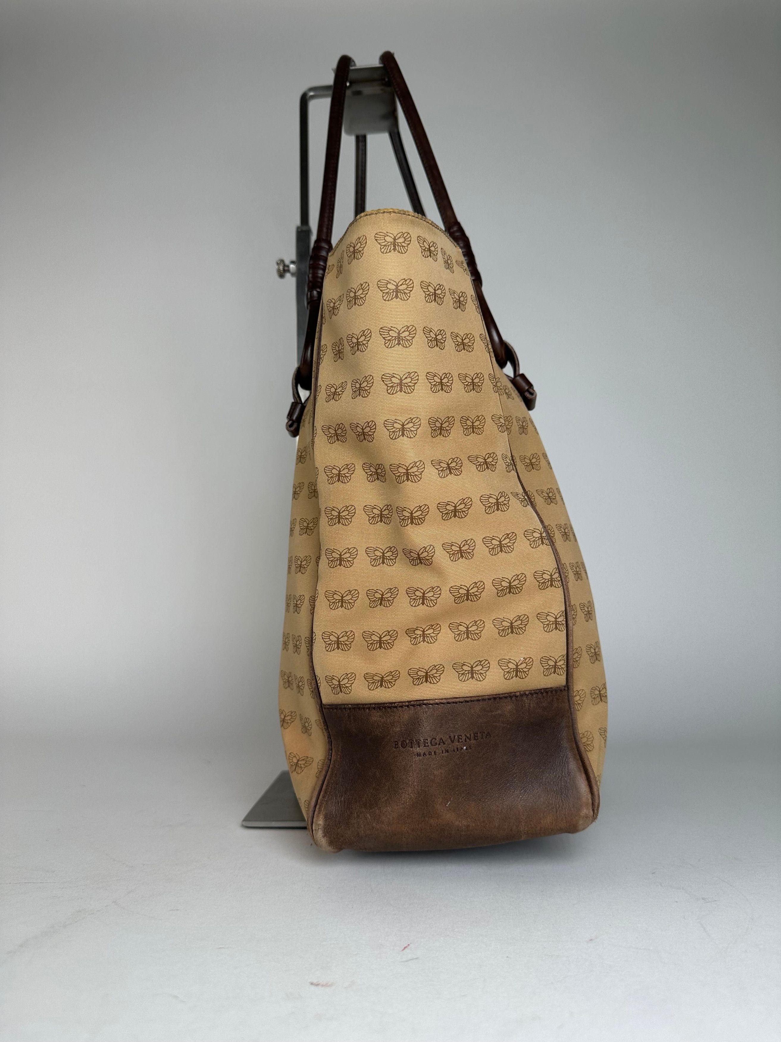 Bottega Veneta Vintage Butterfly Monogram Tote Bag Camel Brown Size ONE SIZE - 5 Thumbnail