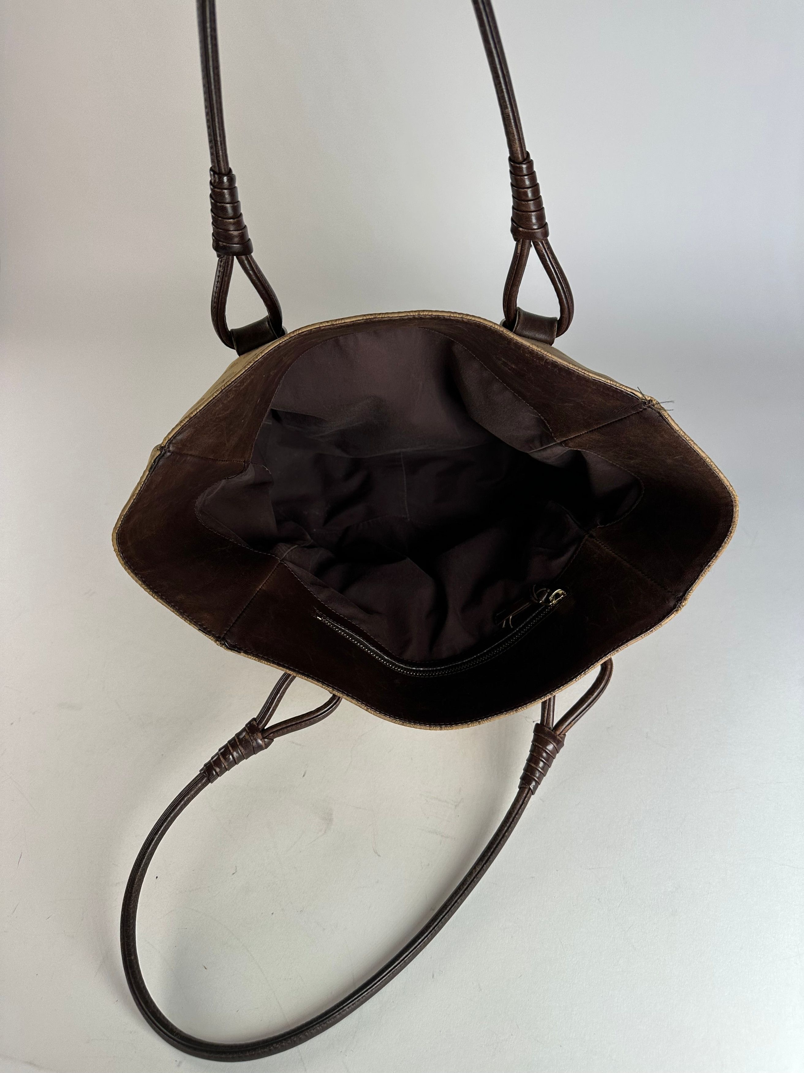 Bottega Veneta Vintage Butterfly Monogram Tote Bag Camel Brown Size ONE SIZE - 9 Thumbnail