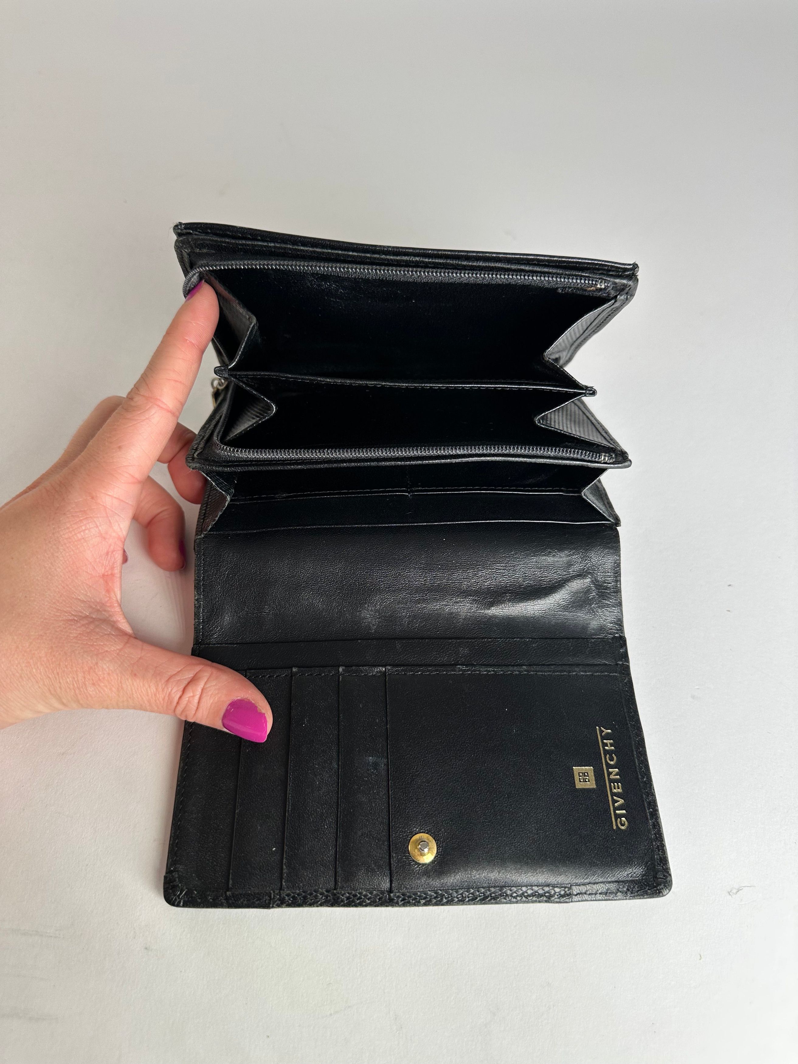 Givenchy Vintage Leather Wallet Black Size ONE SIZE - 3 Thumbnail