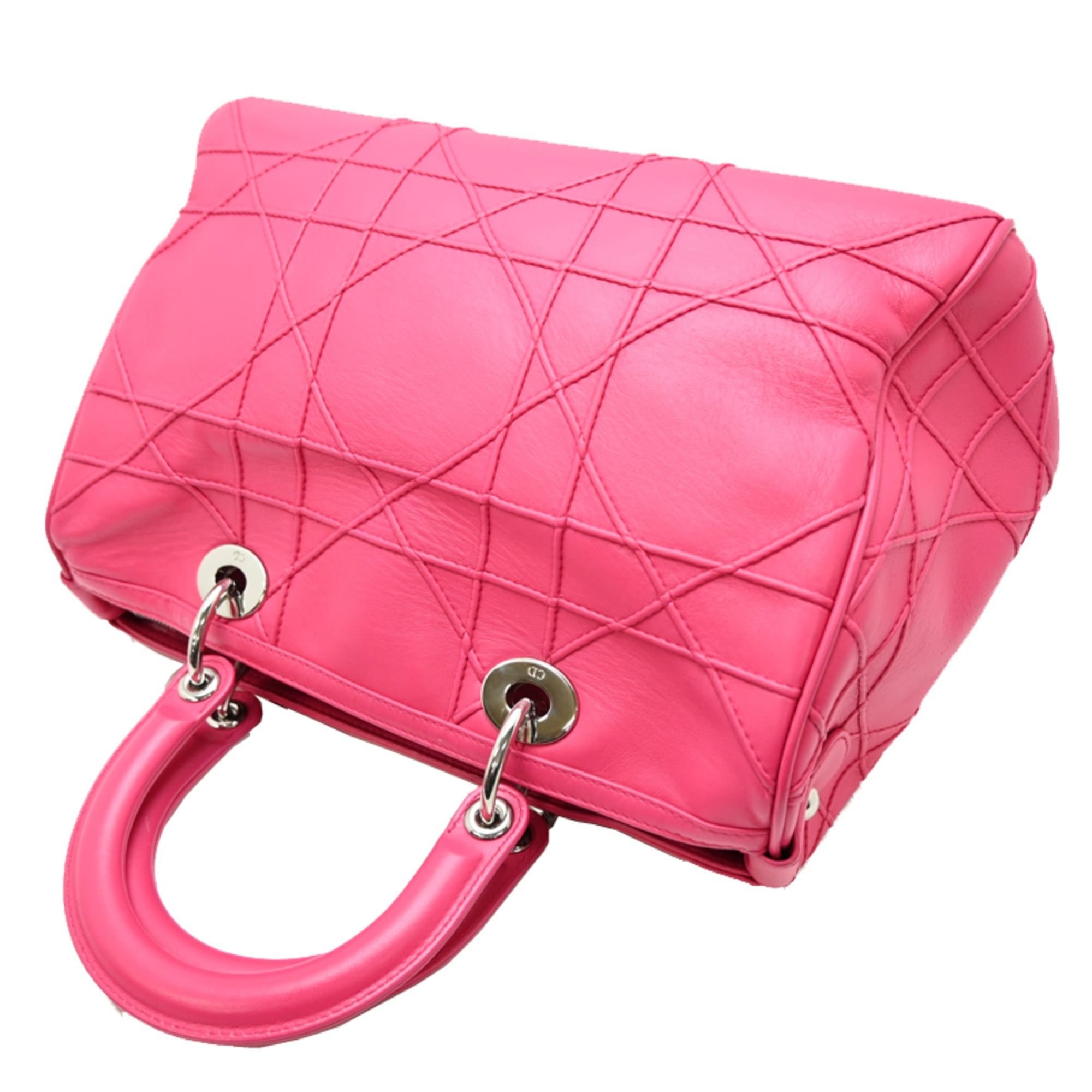 Dior Christian Dior Granville Cannasi Bag, Women's Handbag, Leather, Shocking Pink Size ONE SIZE - 4 Thumbnail