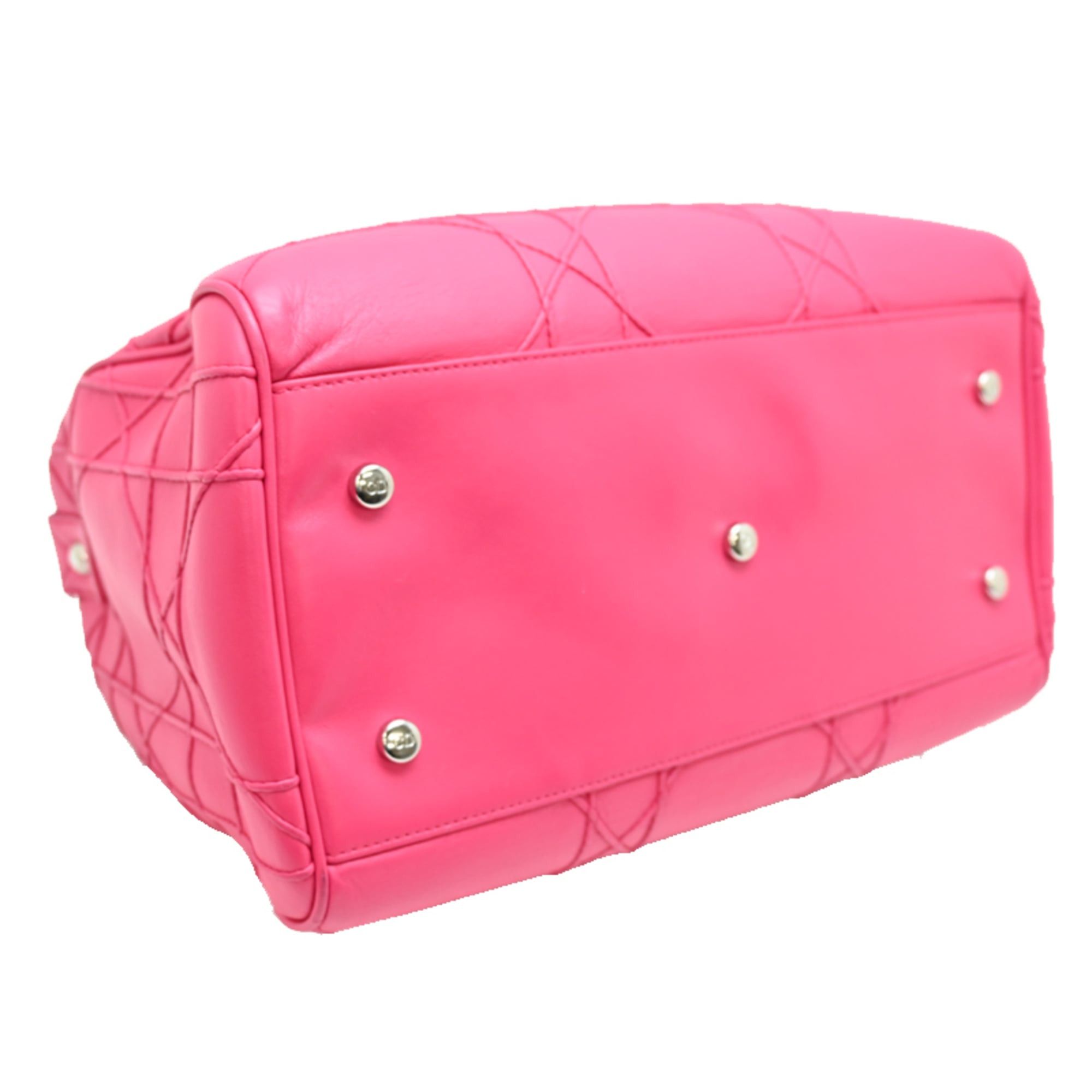 Dior Christian Dior Granville Cannasi Bag, Women's Handbag, Leather, Shocking Pink Size ONE SIZE - 3 Thumbnail