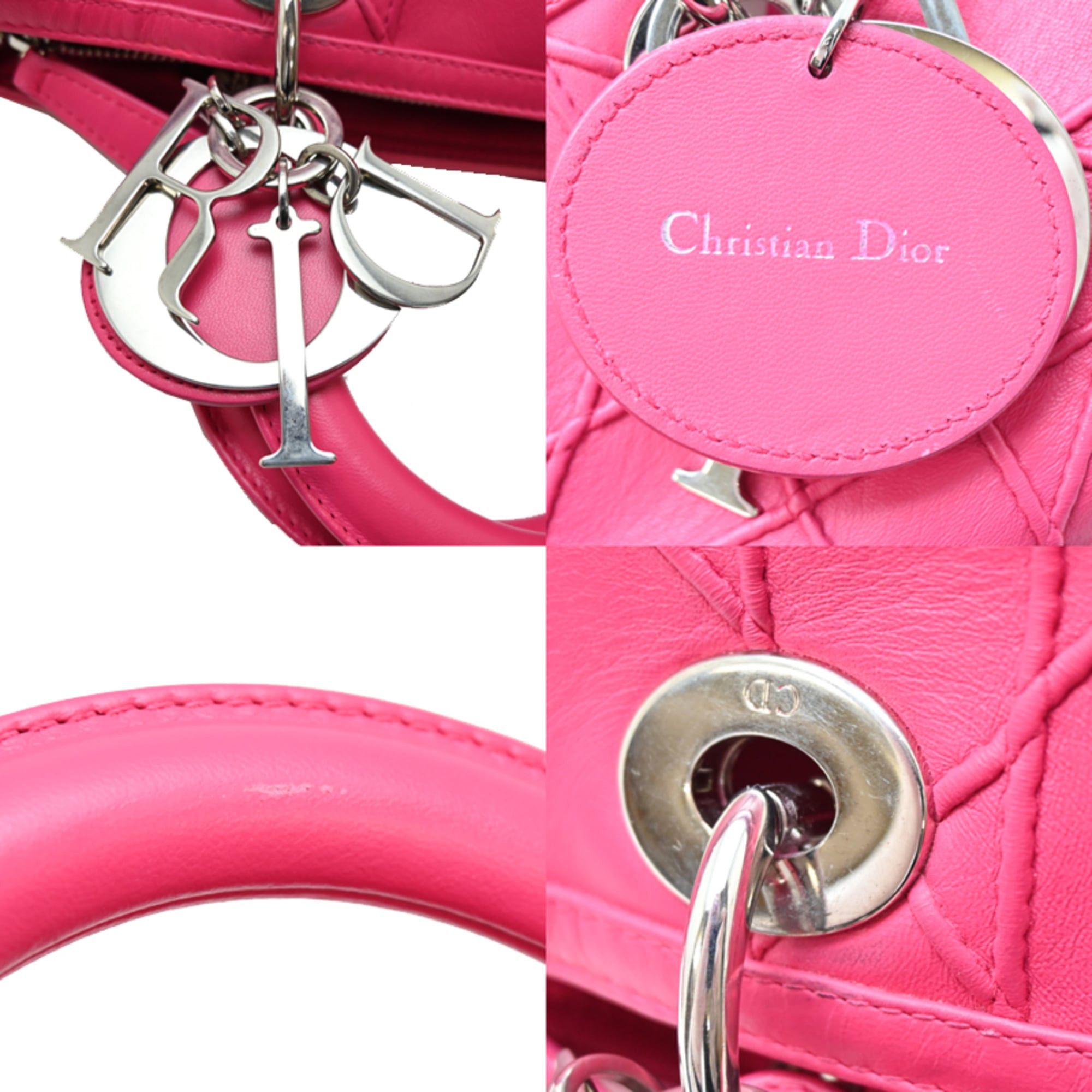 Dior Christian Dior Granville Cannasi Bag, Women's Handbag, Leather, Shocking Pink Size ONE SIZE - 7 Thumbnail