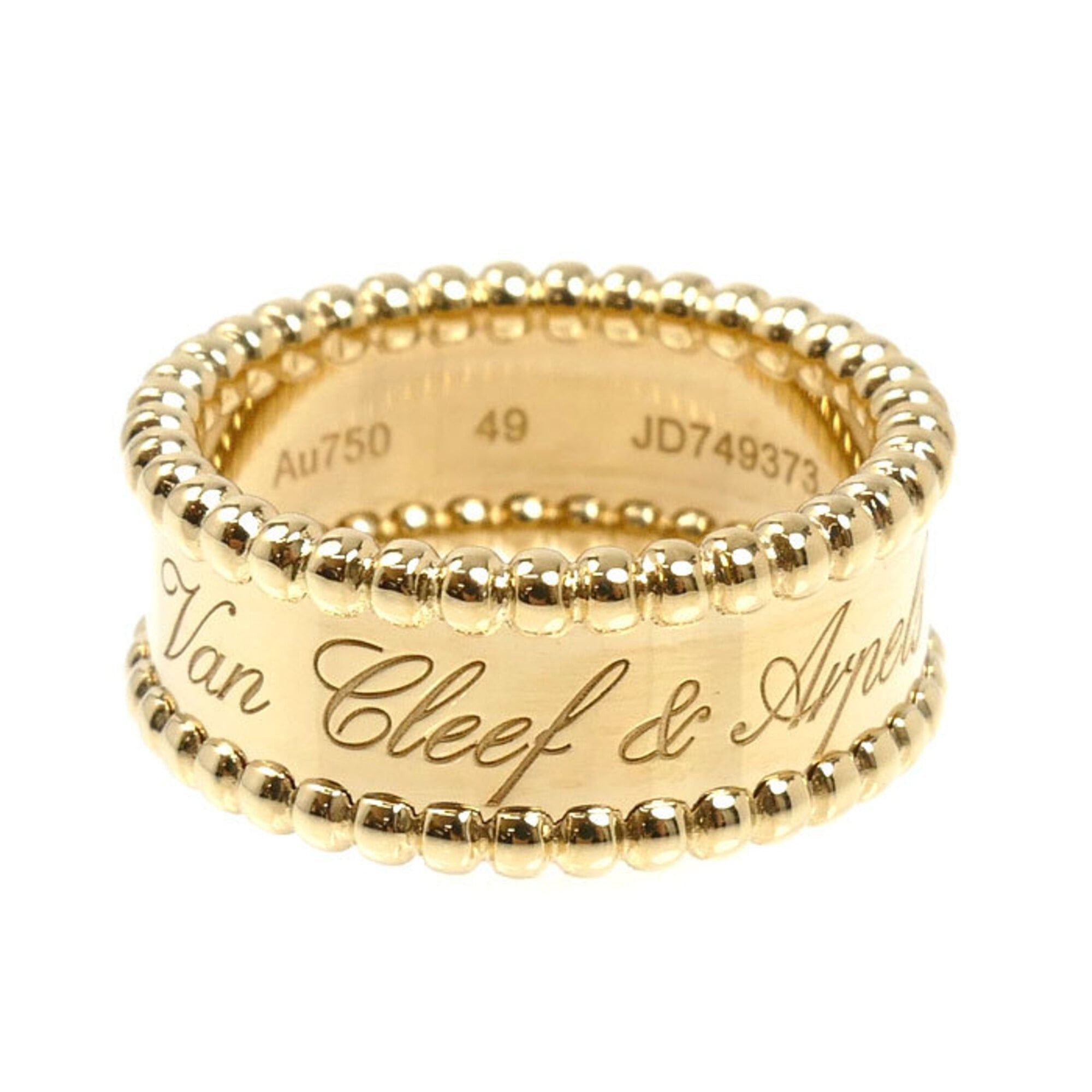 Van Cleef & Arpels Van Cleef & Arpels 18K Yellow Gold Perlee Signature Ring (VCAR03Y649, Size 49, 7.3g) - Women's Size ONE SIZE - 3 Thumbnail