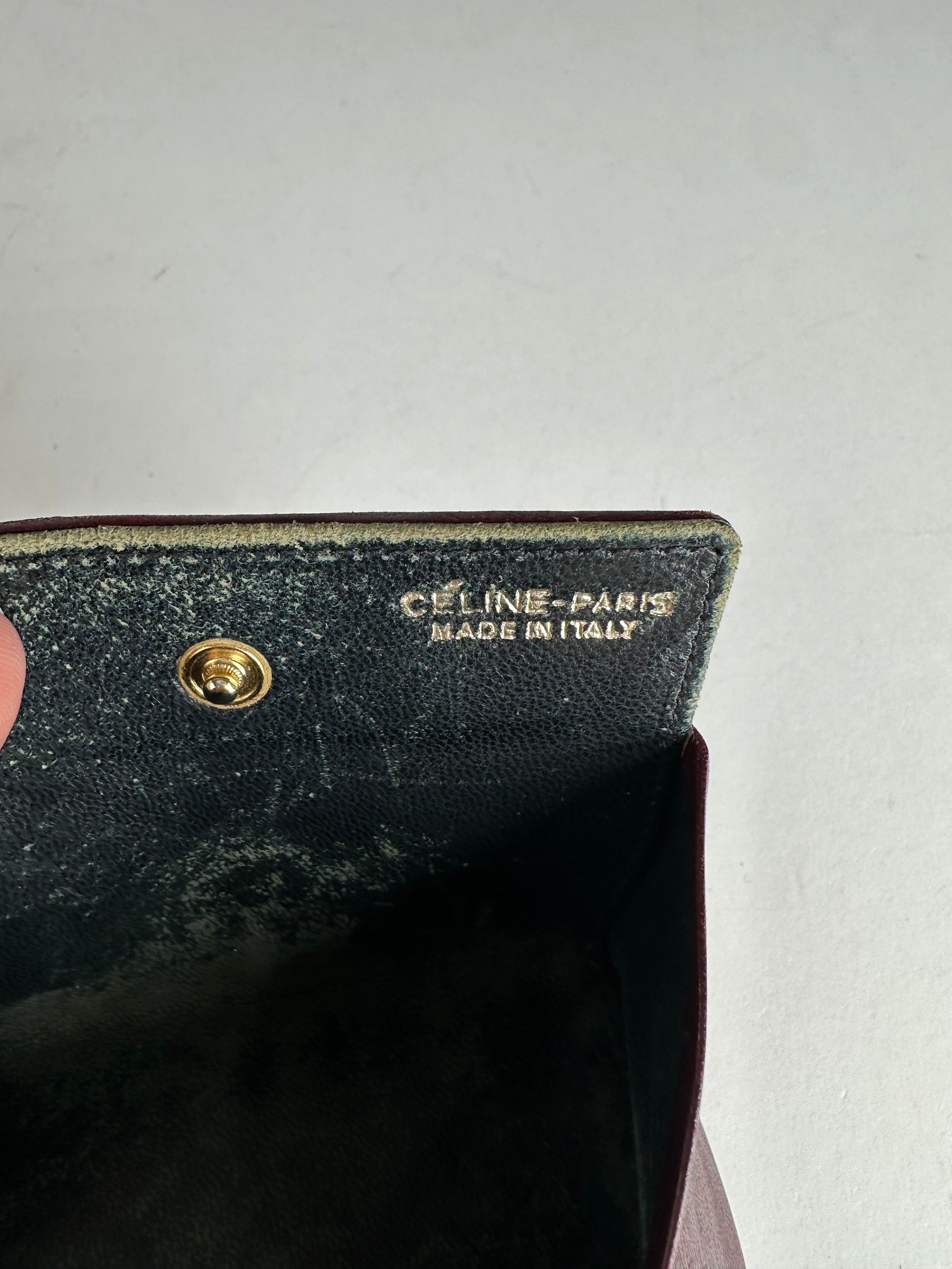 Celine Vintage Paris Triomphe Monogram Suede Leather Purse Purple B Size ONE SIZE - 5 Thumbnail