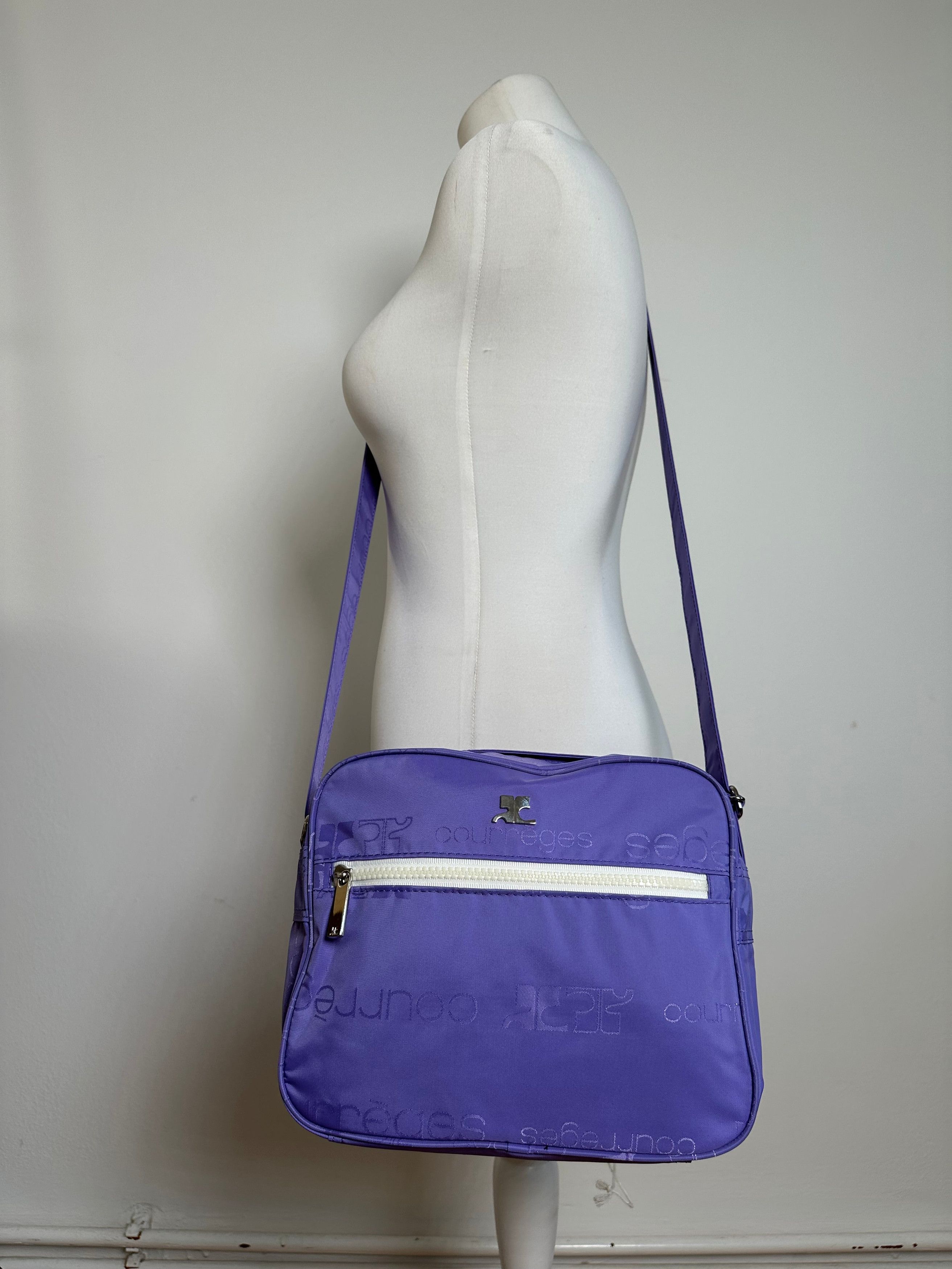Courreges Vintage Multiway Monogram Polyester Bag Purple New With Tag Size ONE SIZE - 9 Thumbnail