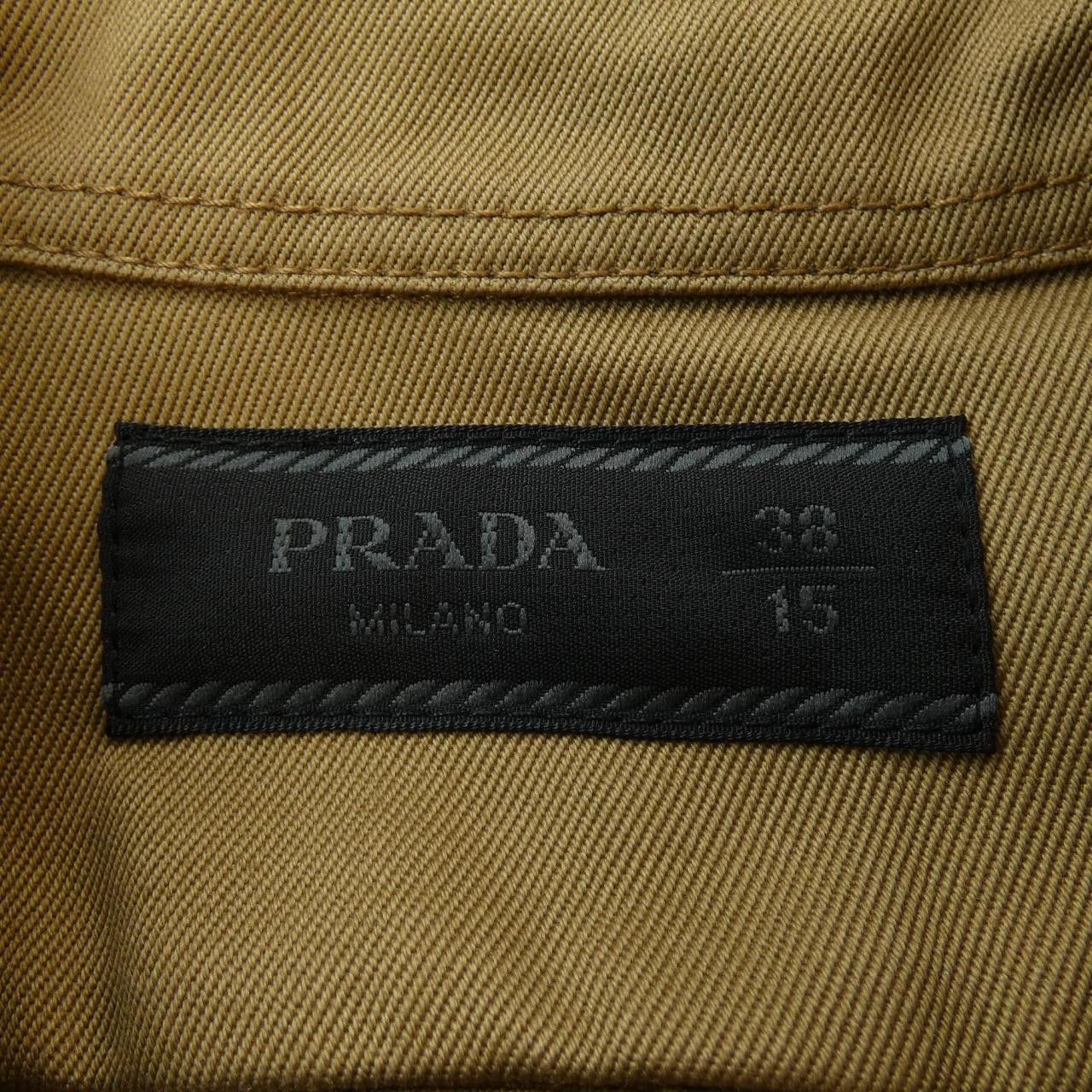 Prada Prada Prada Triangle Logo Short Sleeve Shirt Textile Tops UCS361S2011UPX DUTY FREE for USA Size ONE SIZE - 4 Thumbnail