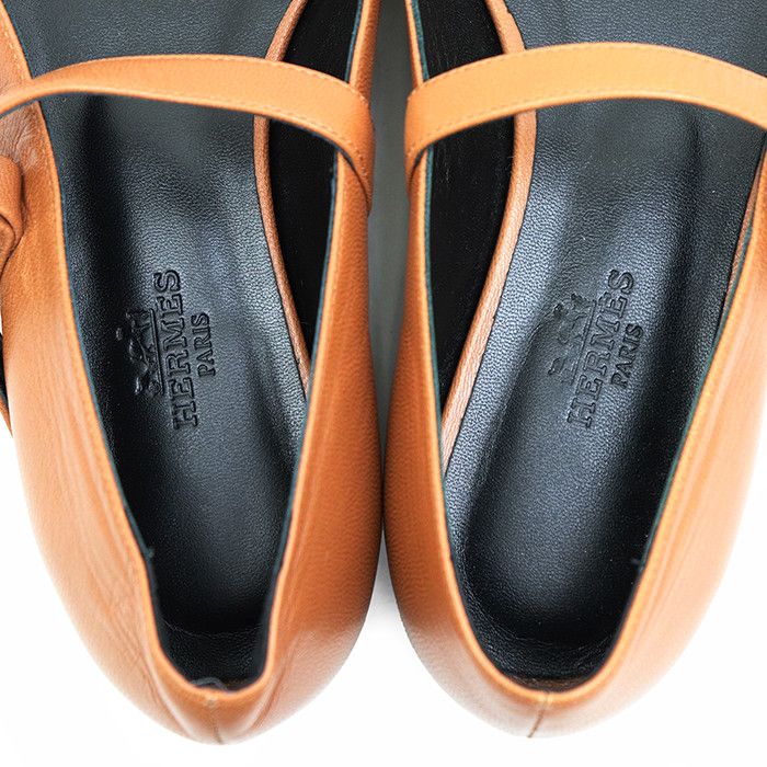 Hermes Hermes Hermes Jane Calfskin Ballet Flats Leather Shoes DUTY FREE for USA Size ONE SIZE - 15 Thumbnail