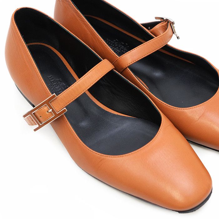 Hermes Hermes Hermes Jane Calfskin Ballet Flats Leather Shoes DUTY FREE for USA Size ONE SIZE - 11 Thumbnail