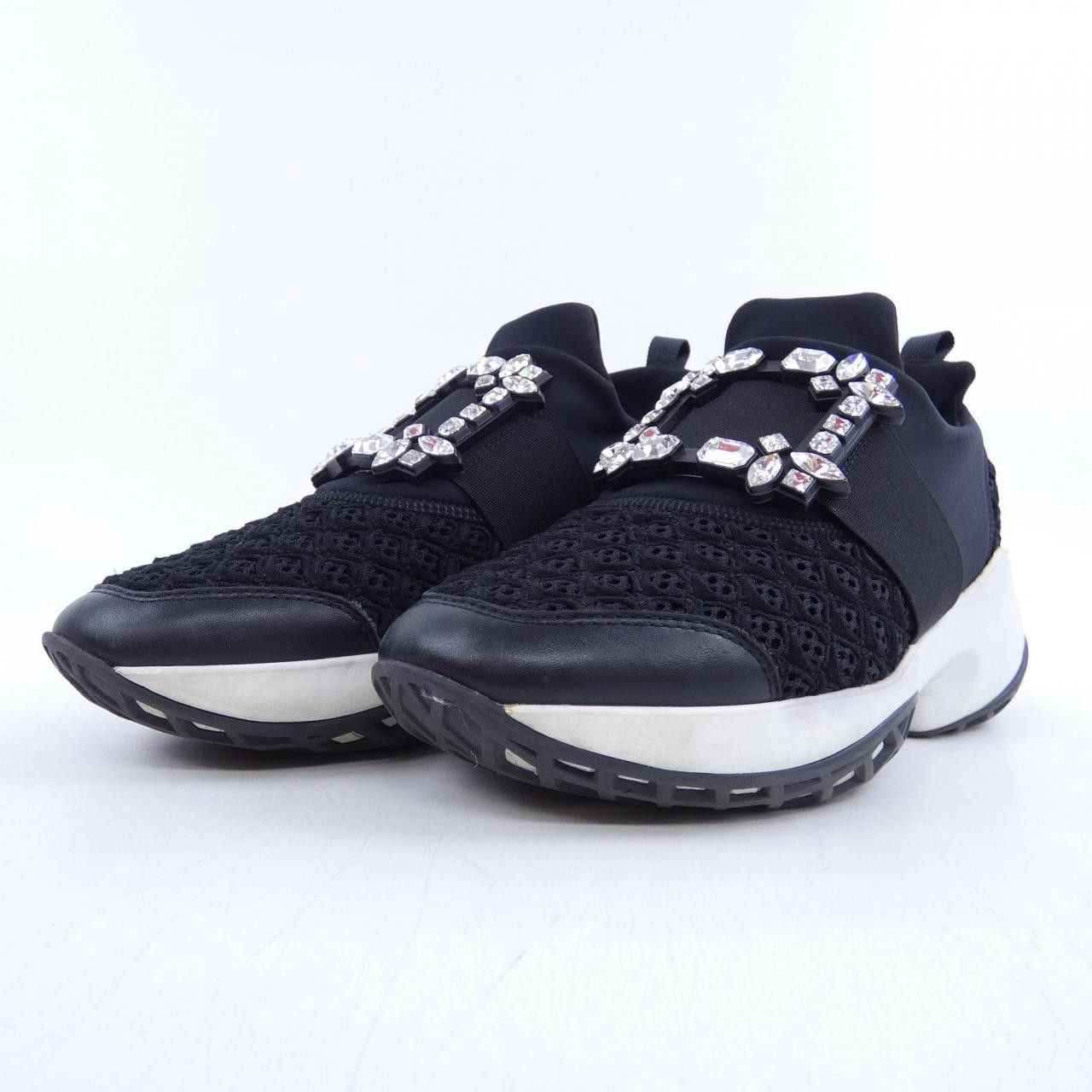Roger Vivier Roger Vivier Roger Vivier Viv Run Strass Buckle Fabric Leather Sneakers Leather Shoes DUTY FREE for USA Size ONE SIZE - 3 Thumbnail