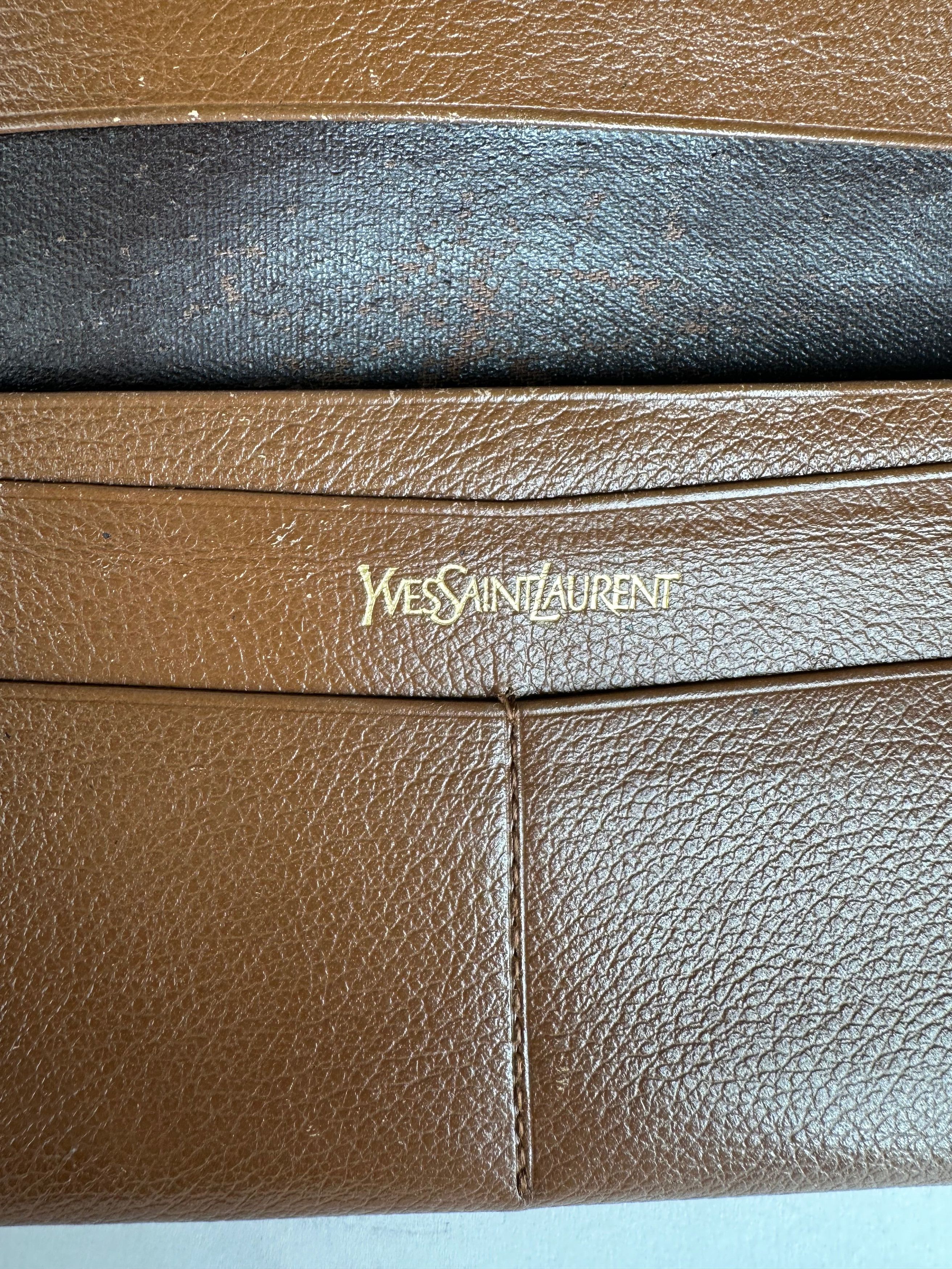 Other Vintage YSL Leather Card Holder ID Holder Brown Size ONE SIZE - 4 Thumbnail