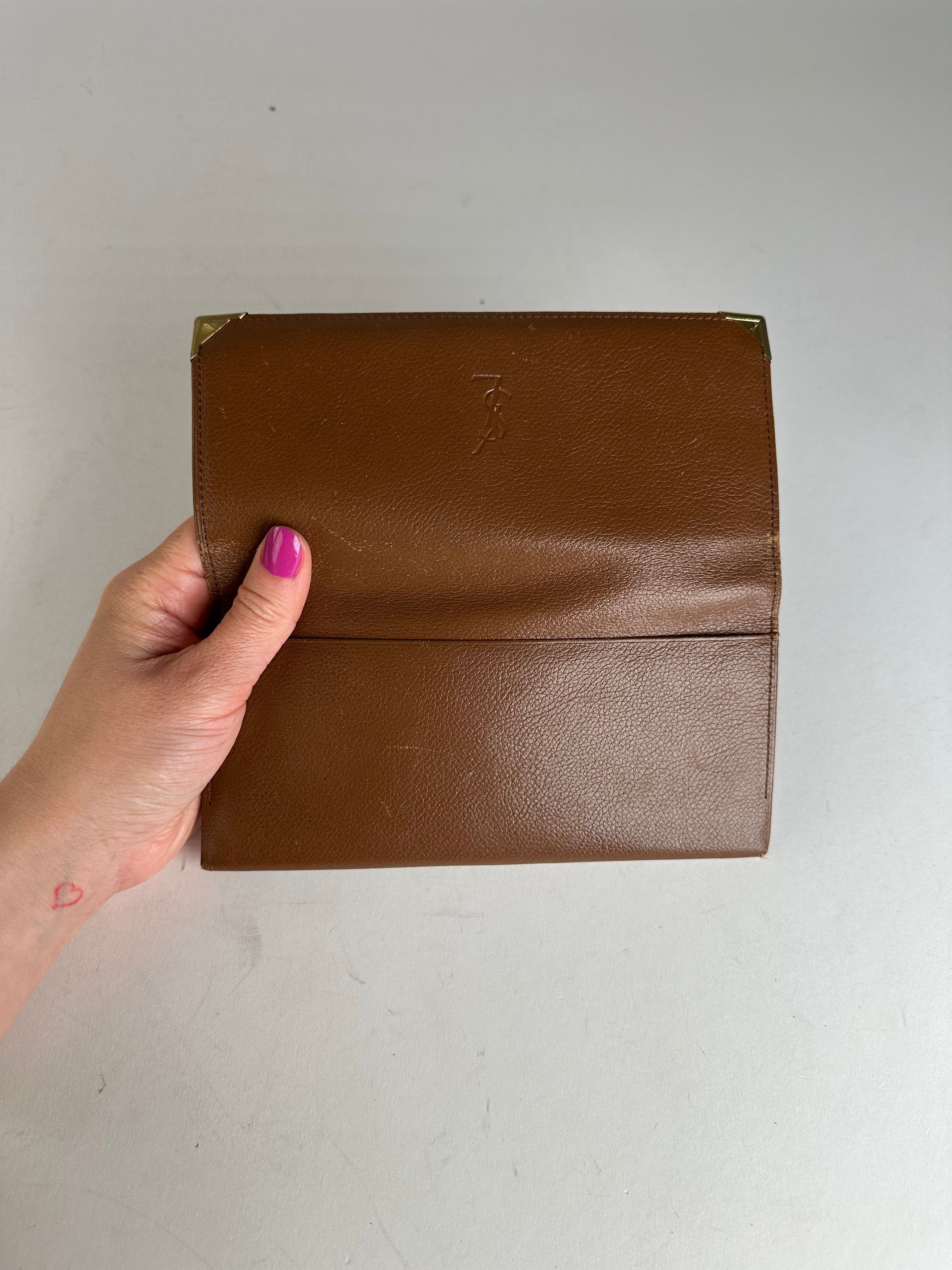 Other Vintage YSL Leather Card Holder ID Holder Brown Size ONE SIZE - 9 Thumbnail