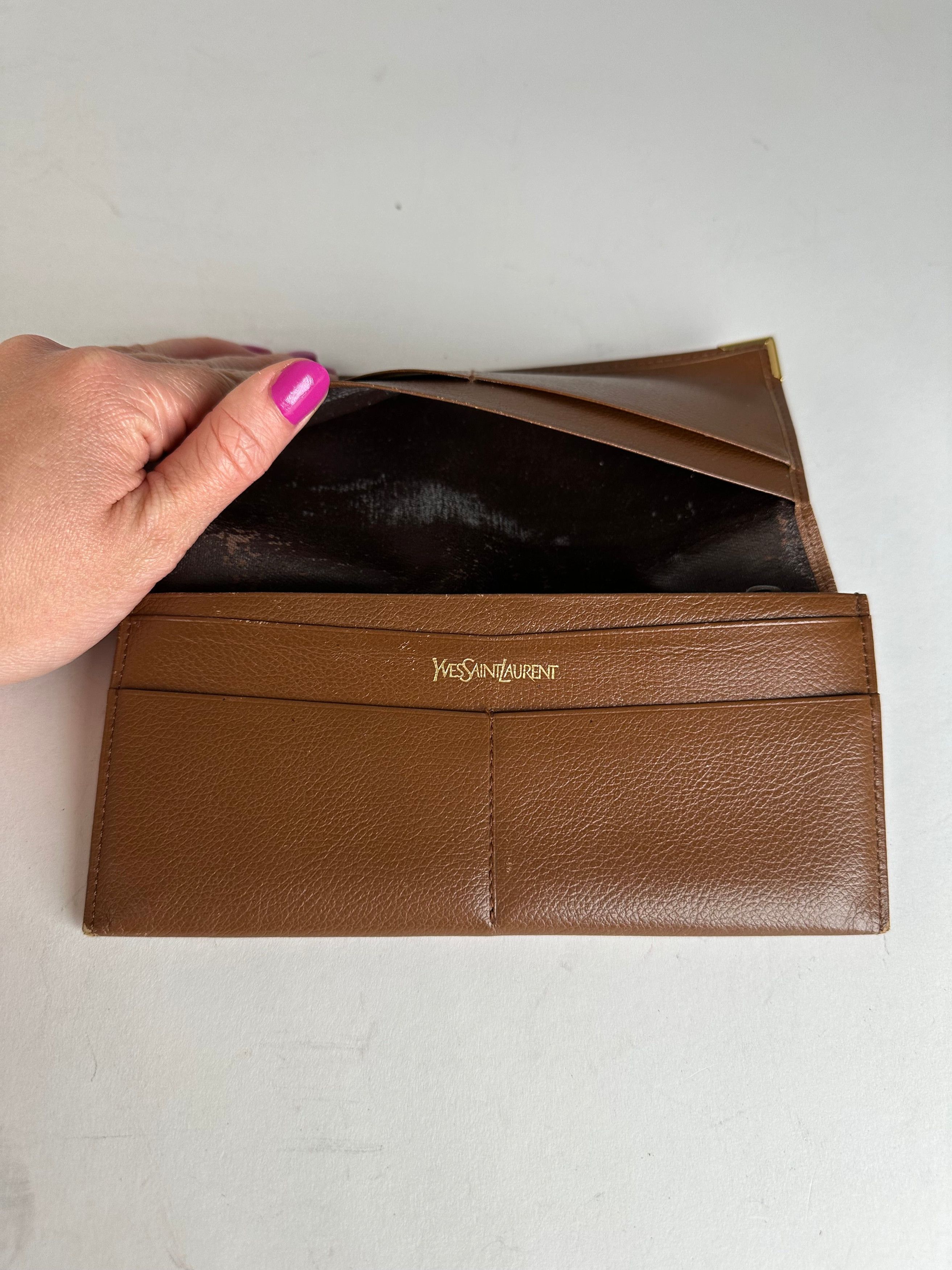 Other Vintage YSL Leather Card Holder ID Holder Brown Size ONE SIZE - 8 Thumbnail