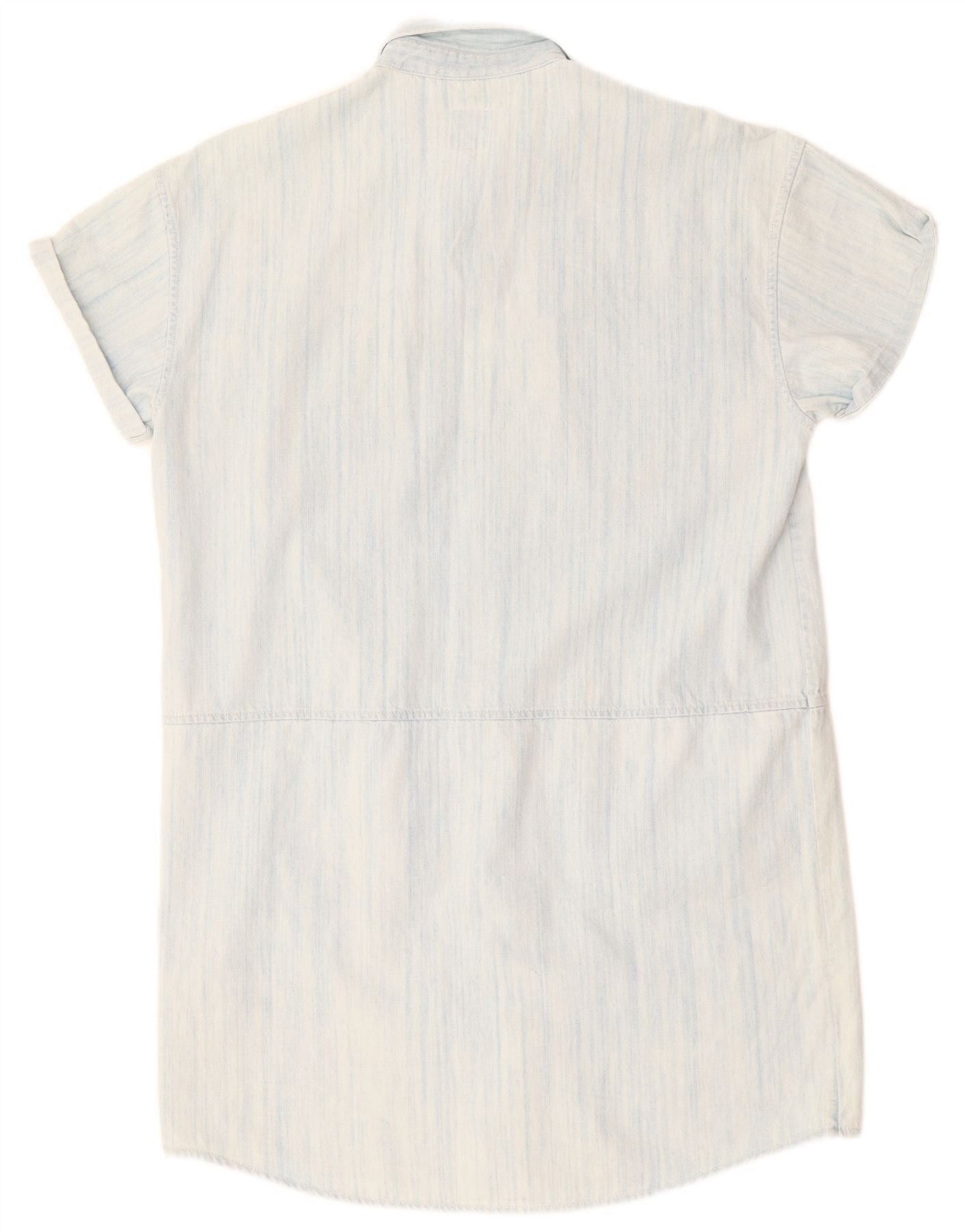 Carhartt Womens Overd Short Sleeve Denim Shirt Dress UK 10 Small Blue Size M / US 6-8 / IT 42-44 - 2 Thumbnail